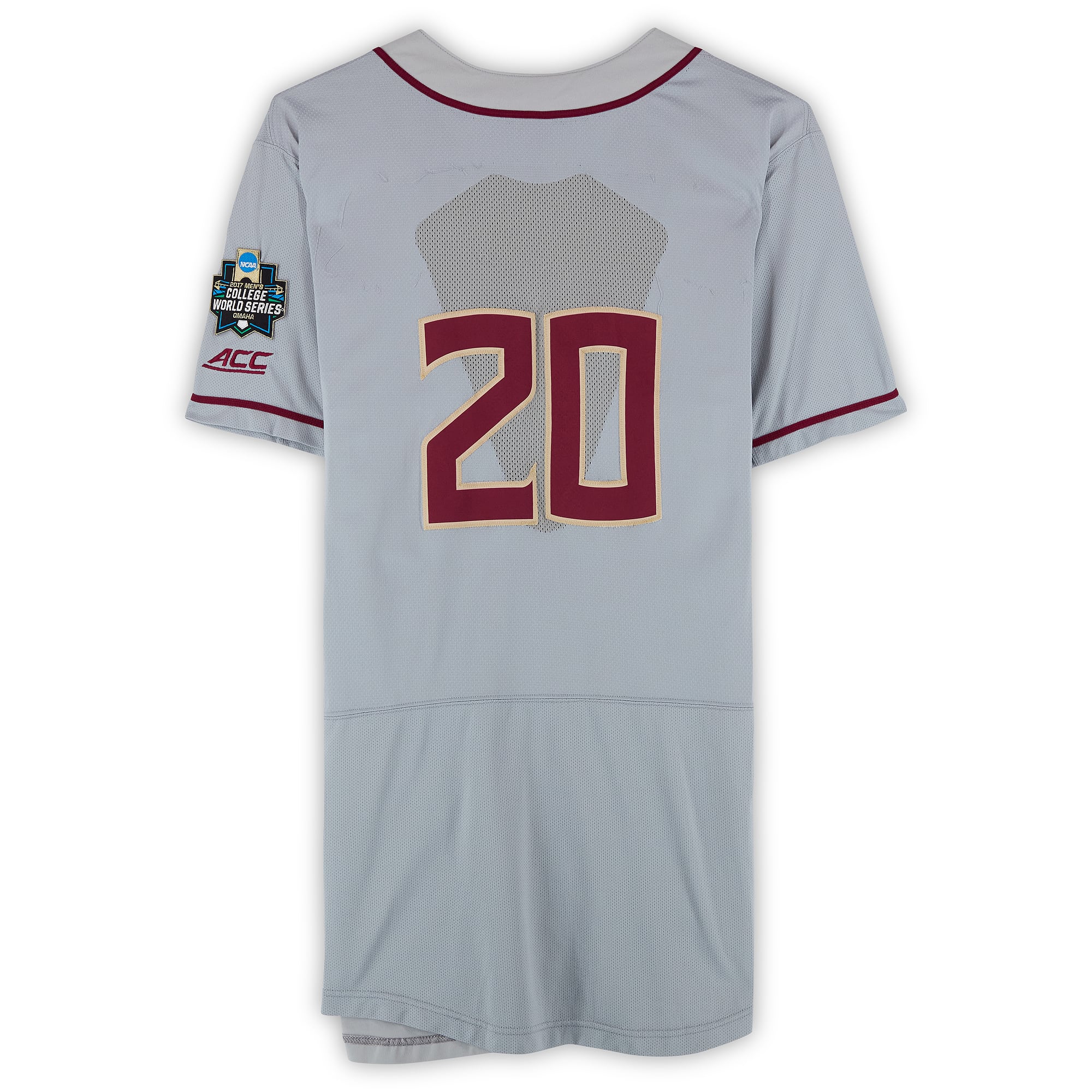 Florida State Seminoles Team-Issued #20 Gray Jersey from the 2017 College World Series - Size 48