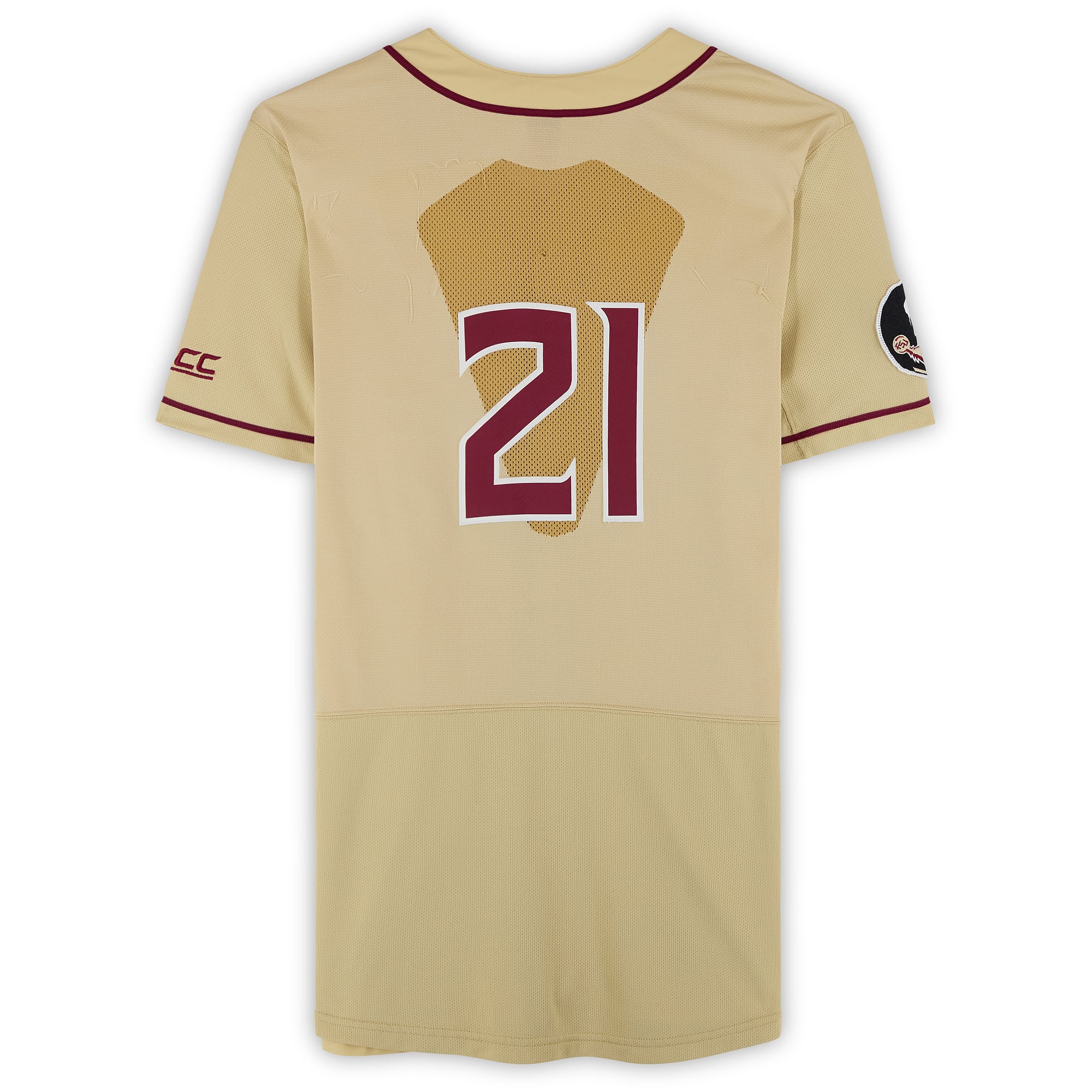 Florida State Seminoles Team-Issued #21 Gold Jersey from the Baseball Program - Size 50