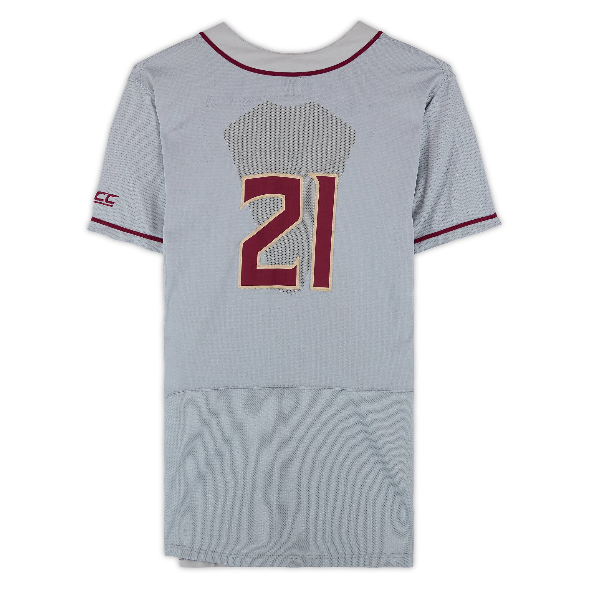 Maillot gris n° 21 de l'équipe des Seminoles de l'Université d'État de Floride - Taille 50