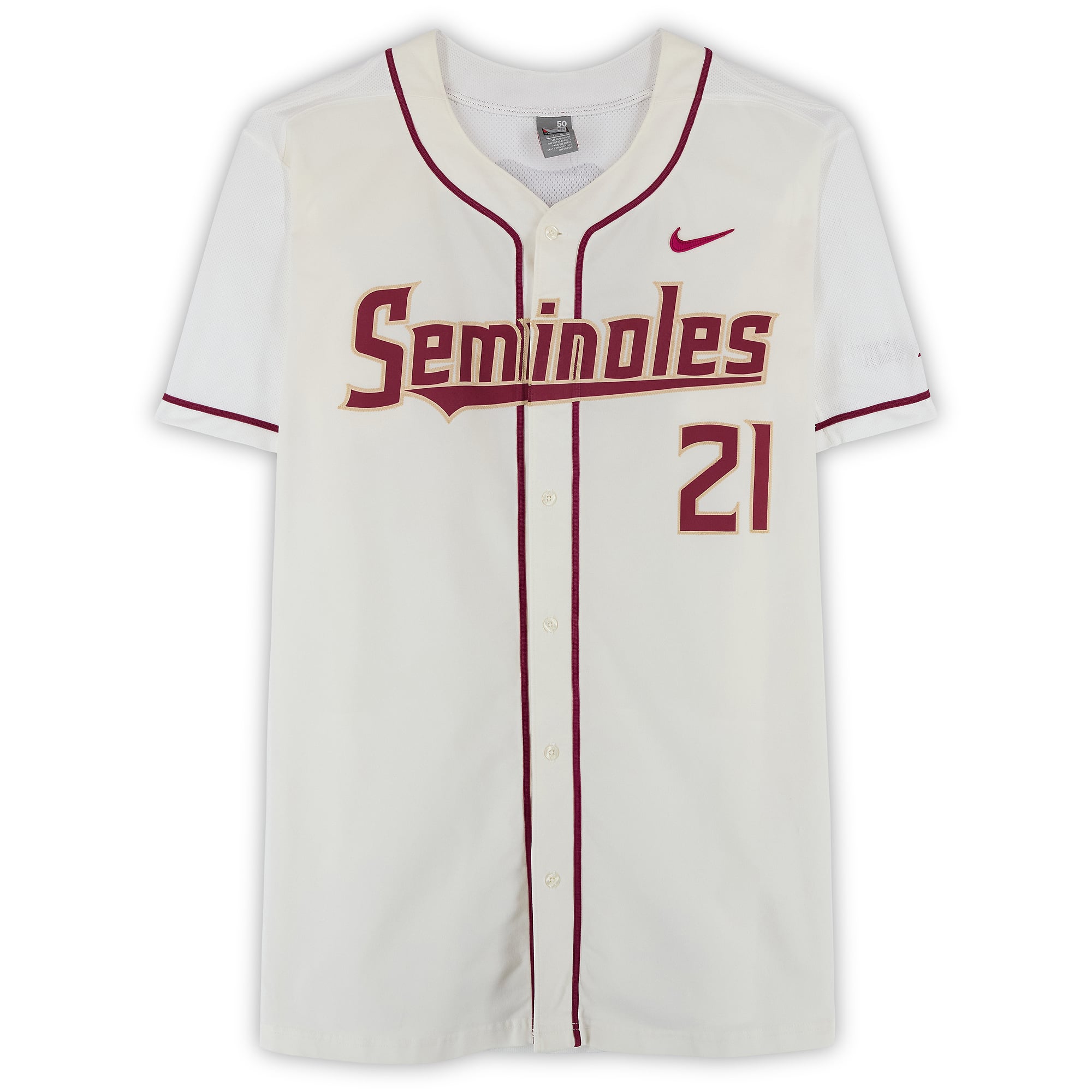 Florida State Seminoles Team-Issued #21 Jersey from the Baseball Program