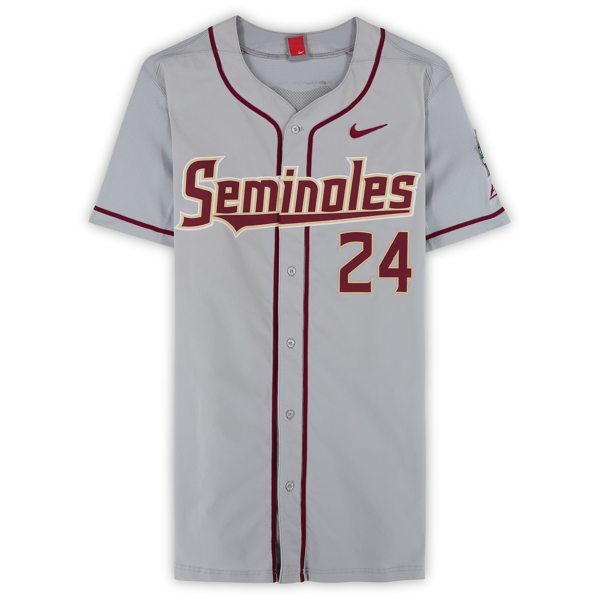 Florida State Seminoles Team-Issued #24 Gray Jersey from the 2017 College World Series - Size 44