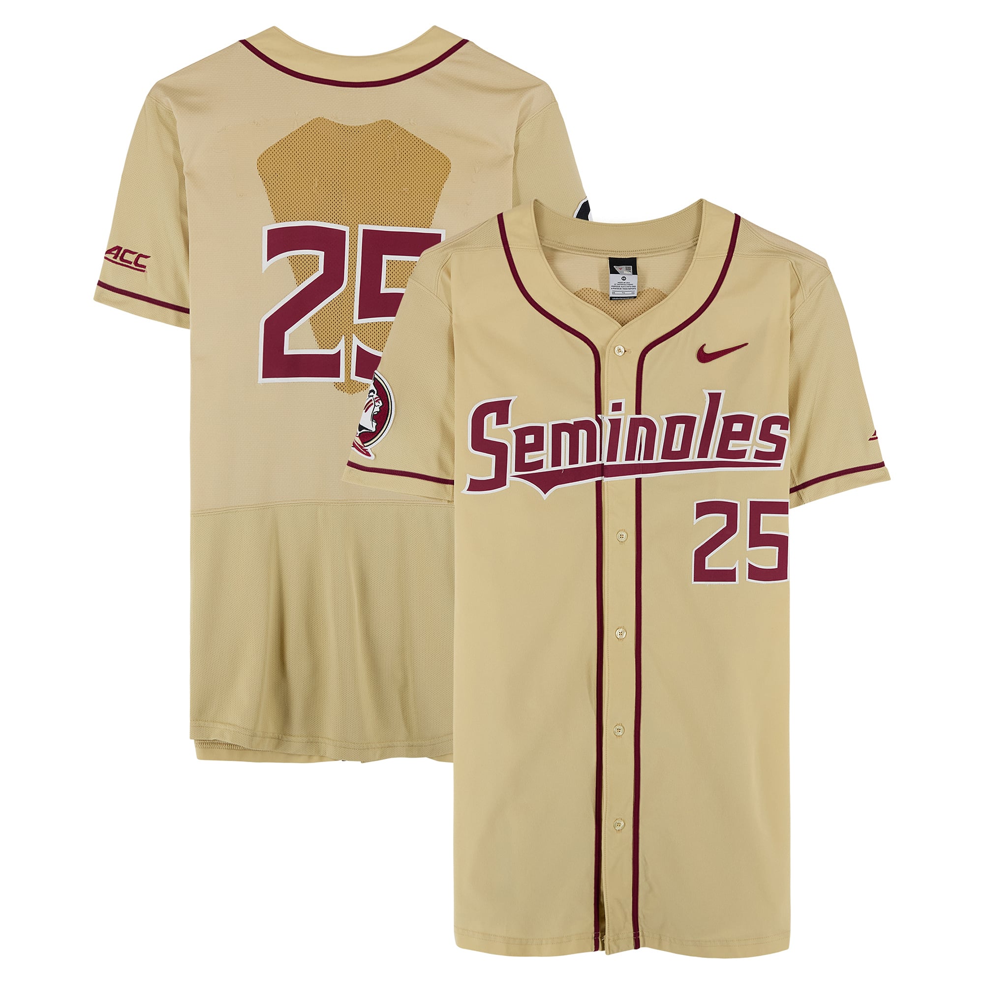 Florida State Seminoles Team-Issued #25 Gold Jersey from the Baseball Program - Size 46