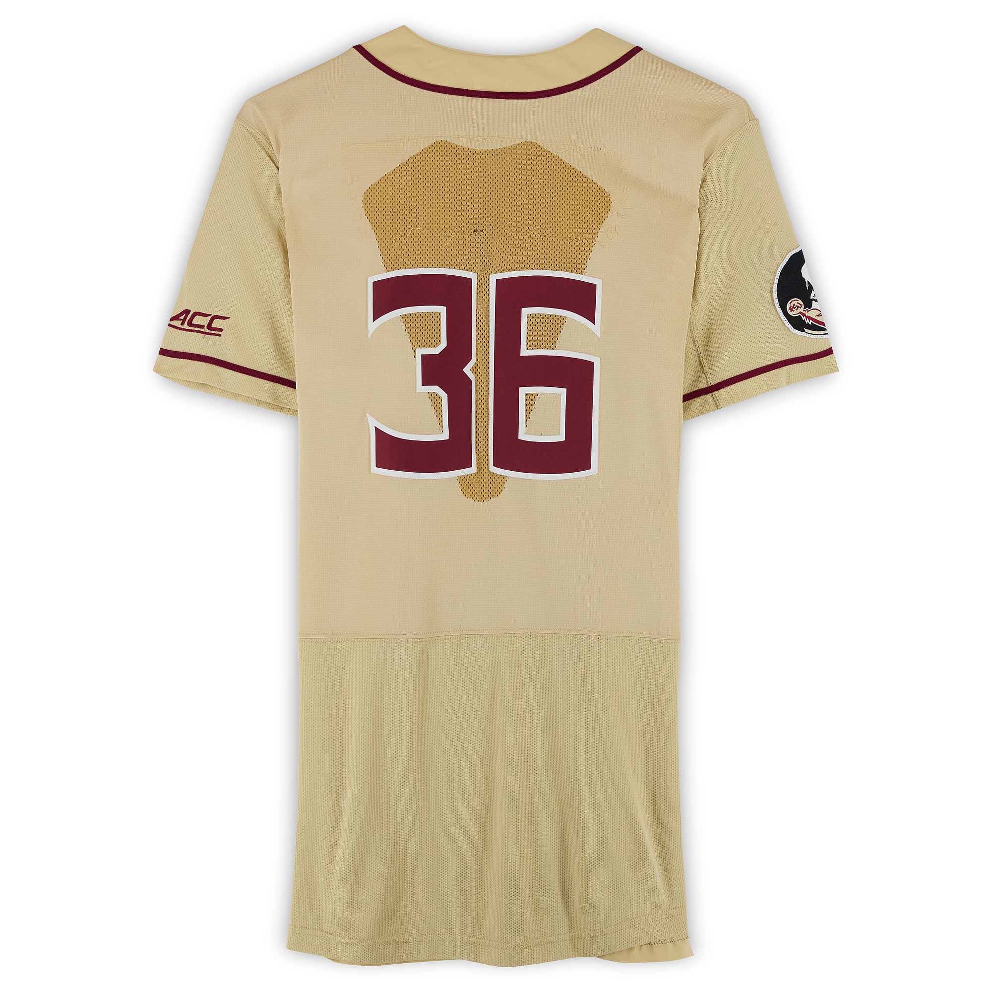 Florida State Seminoles Team-Issued #36 Gold Jersey from the Baseball Program
