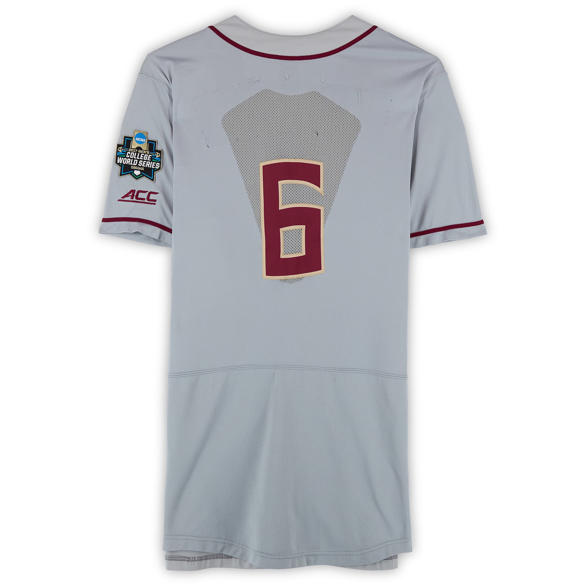 Florida State Seminoles Team-Issued #6 Gray Jersey from the 2017 College World Series - Size 46