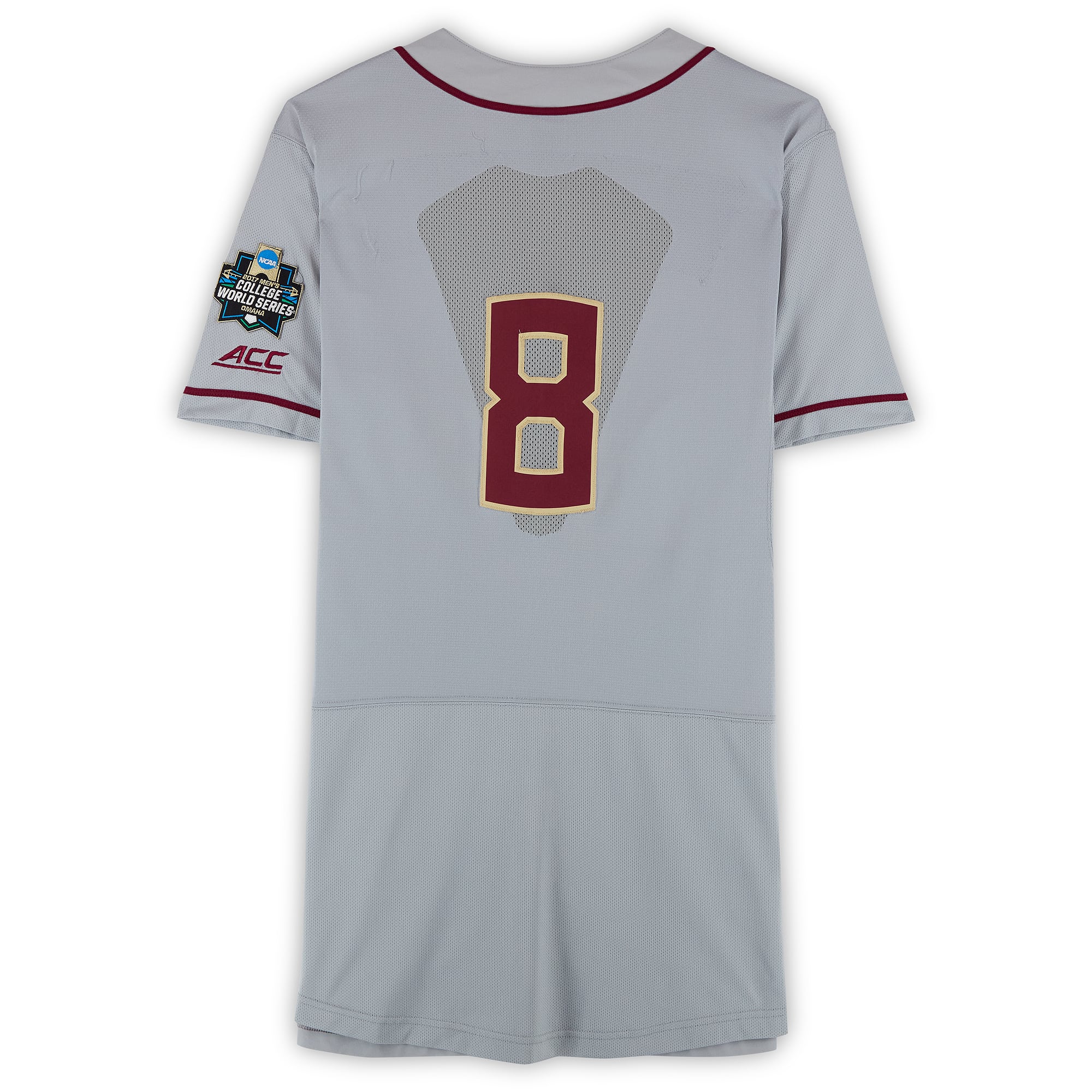 Florida State Seminoles Team-Issued #8 Gray Jersey from the 2017 College World Series - Size 48