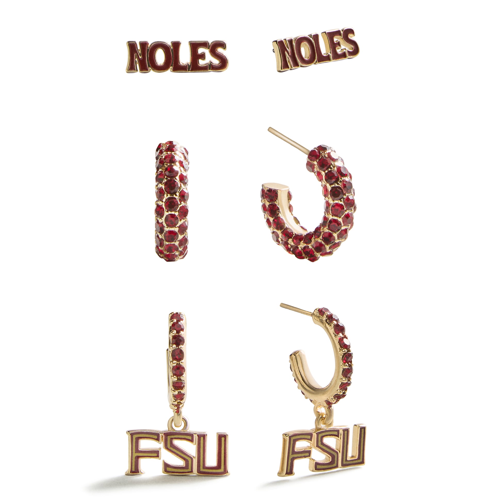 Ensemble de boucles d'oreilles BaubleBar Florida State Seminoles (3 pièces)