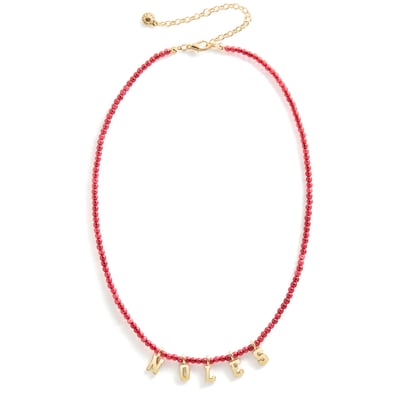Collier à slogan délicat en perles BaubleBar Florida State Seminoles