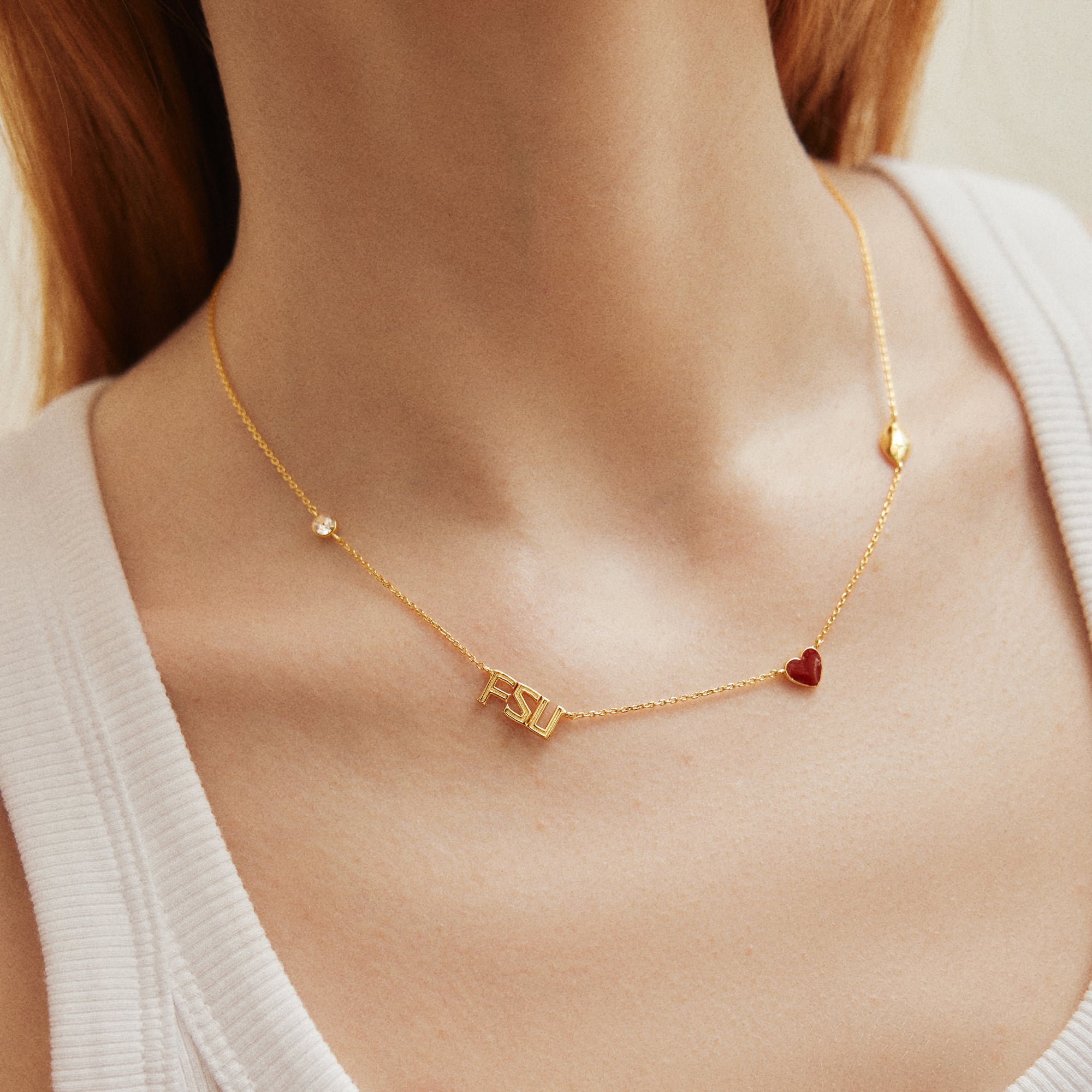 BaubleBar Florida State Seminoles Delicate Spaced Charm Necklace