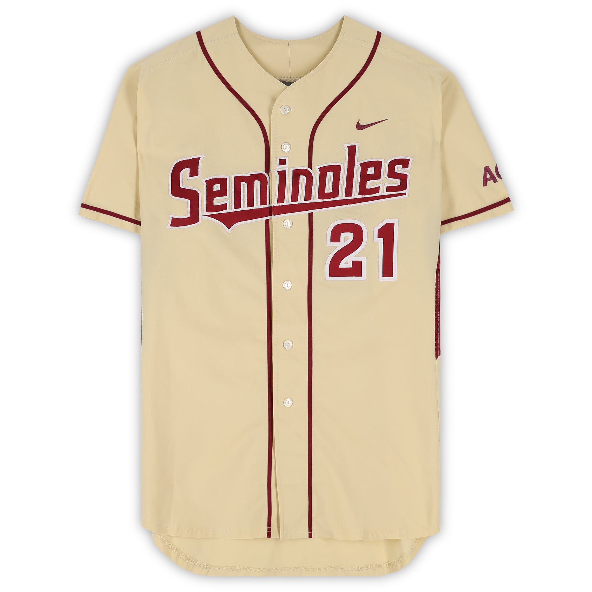 Ben Deluzio Florida State Seminoles Player-Issued #21 Gold Jersey from the Baseball Program - Size 50