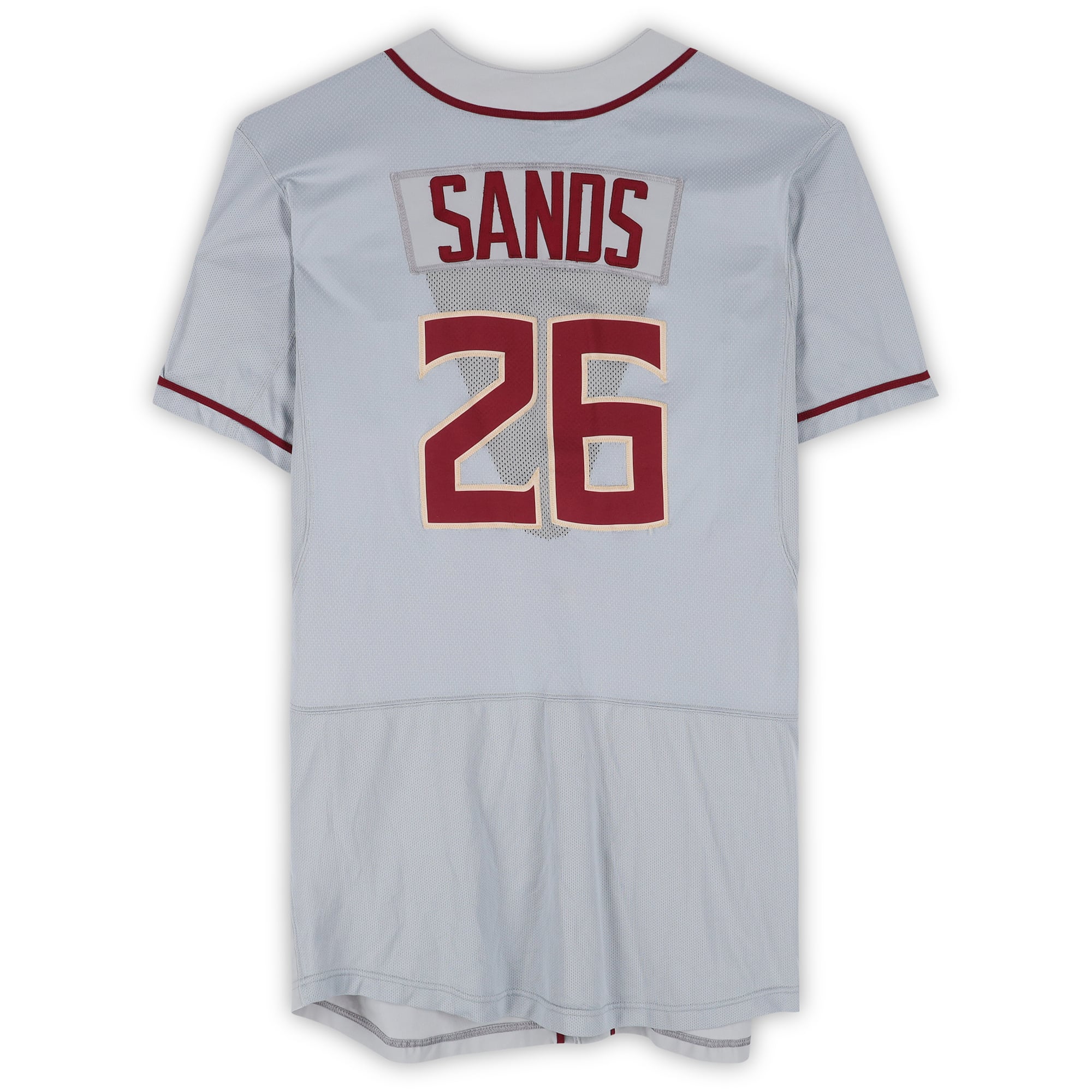 Cole Sands Florida State Seminoles Player-Issued #26 Gray Jersey from the 2017 College World Series - Size 48
