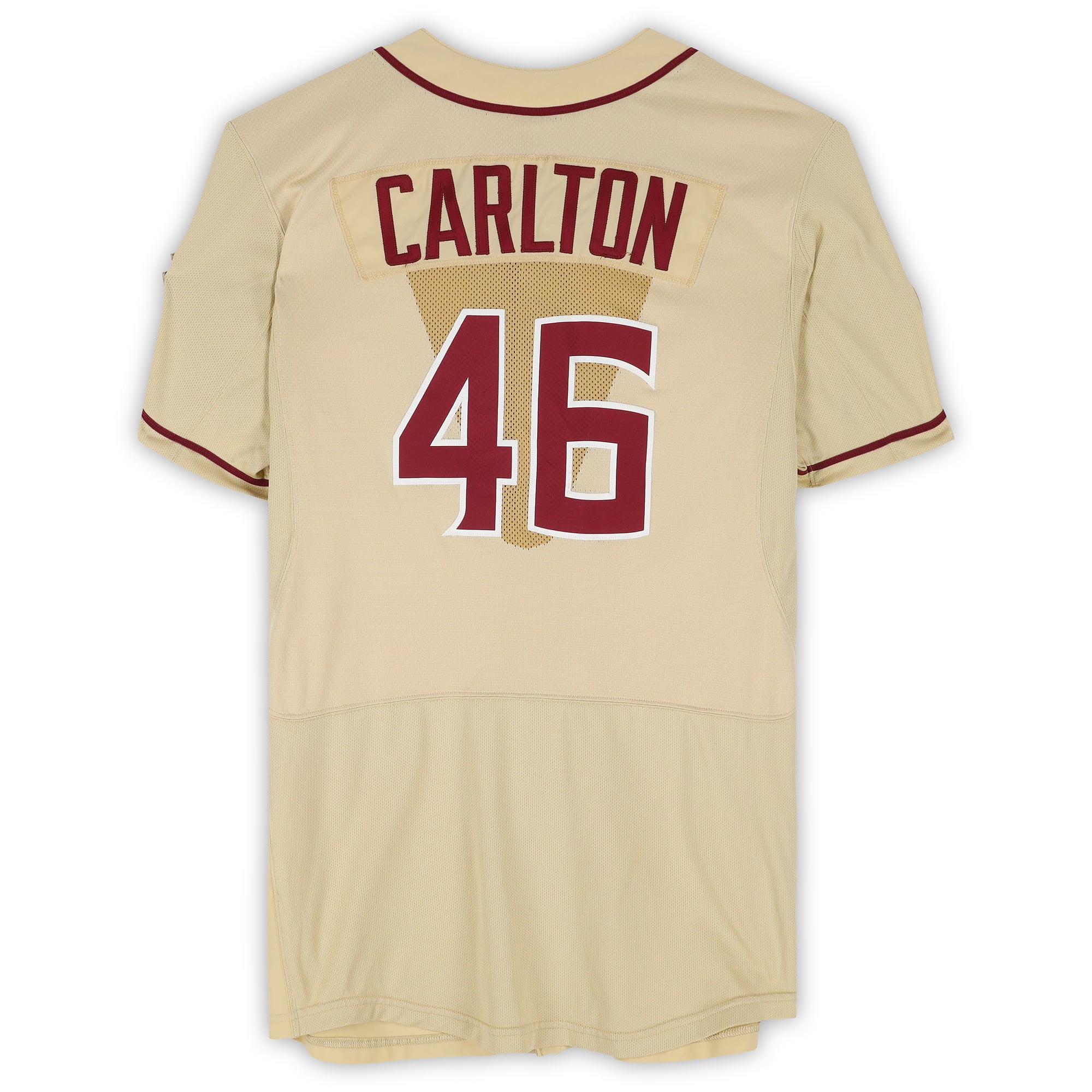 Drew Carlton Florida State Seminoles Player-Issued #46 Gold Jersey from the 2017 College World Series - Size 46