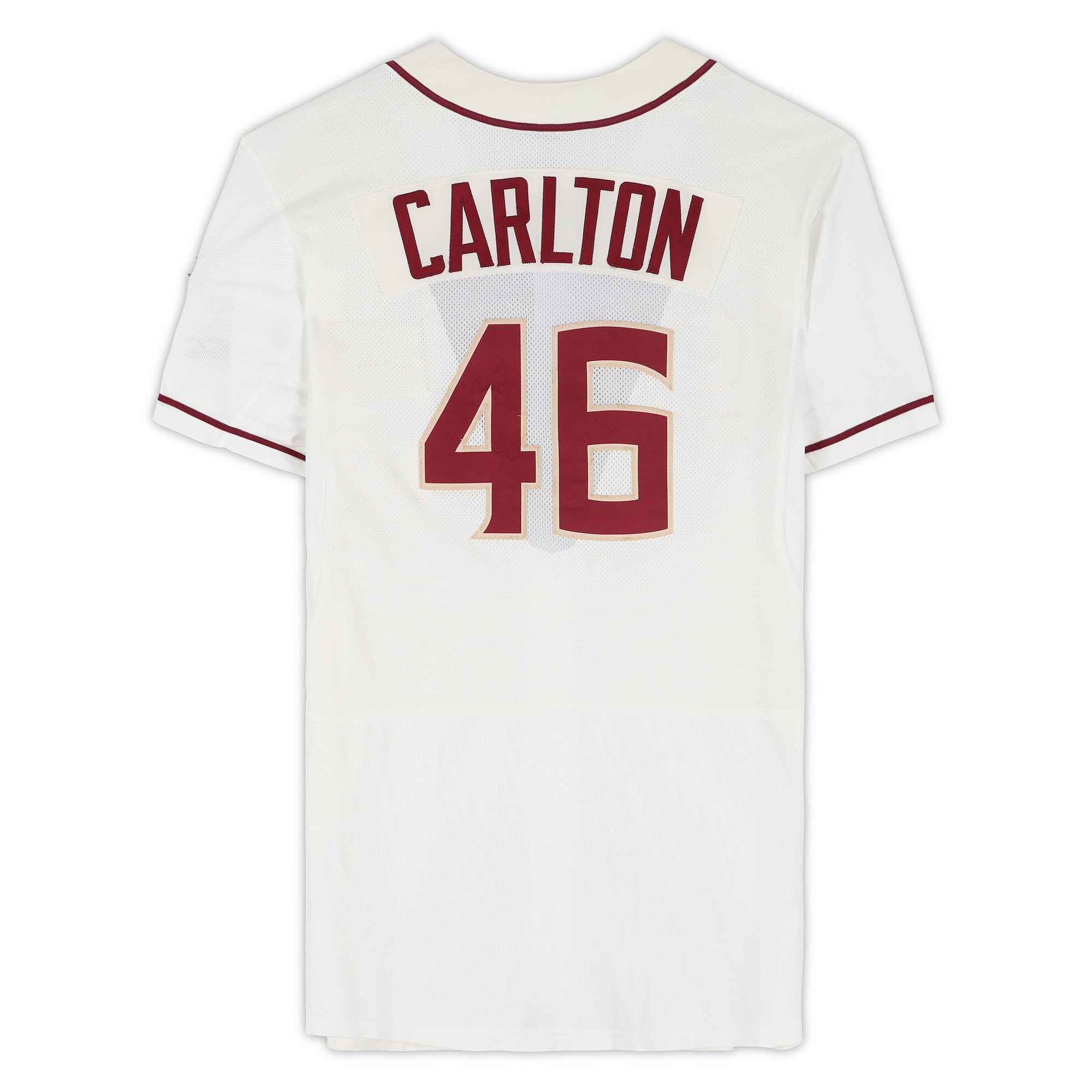 Drew Carlton Florida State Seminoles Player-Issued #46 White Jersey from the 2017 College World Series - Size 46