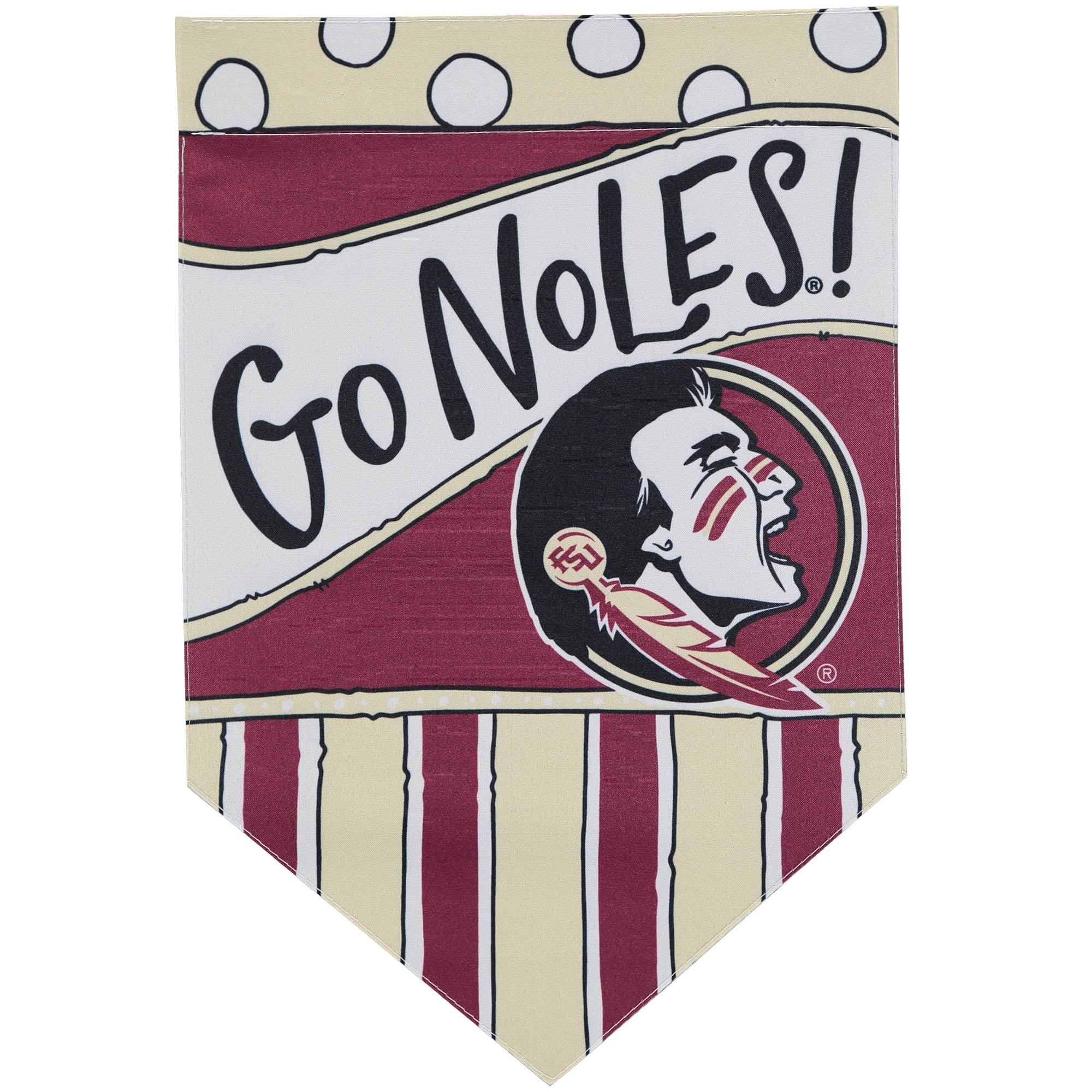 Drapeau double face à pois et rayures des Seminoles de l'État de Floride, 30,5 x 45,7 cm