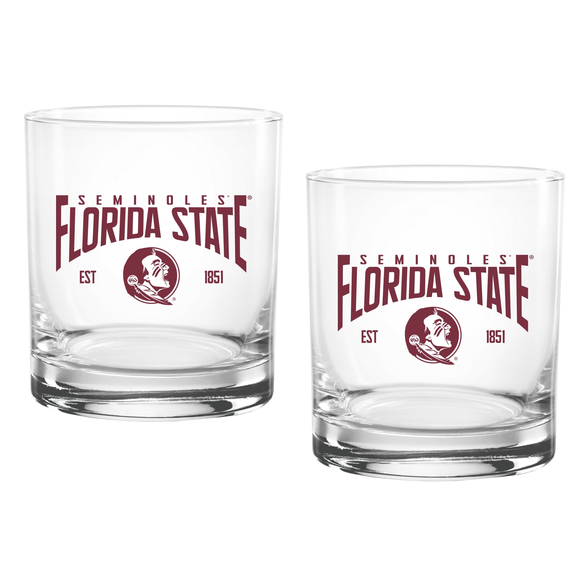 Ensemble de deux verres à whisky Florida State Seminoles de 414 ml (14 oz).