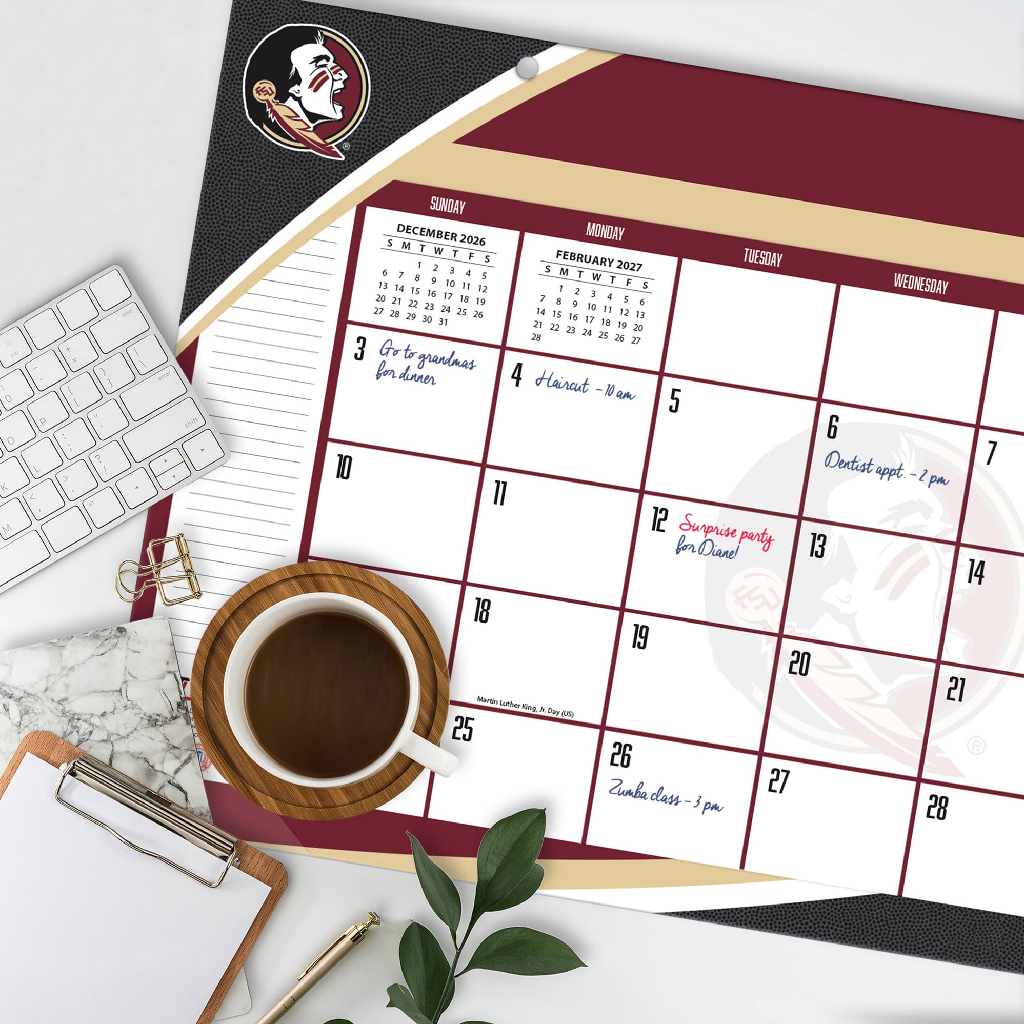 Sous-main calendrier Florida State Seminoles 17" x 11"