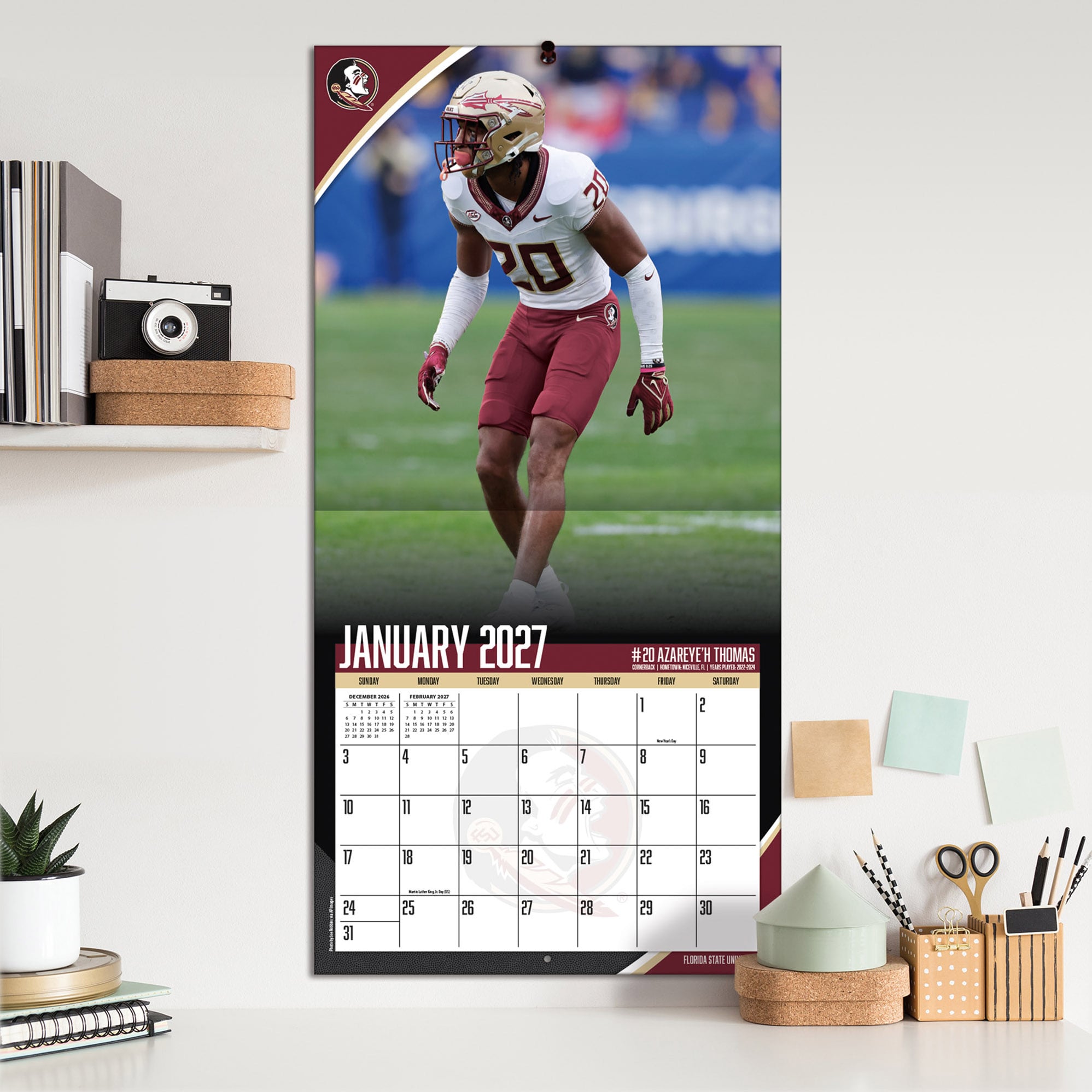 Florida State Seminoles 2027 12” x 12” Team Wall Calendar