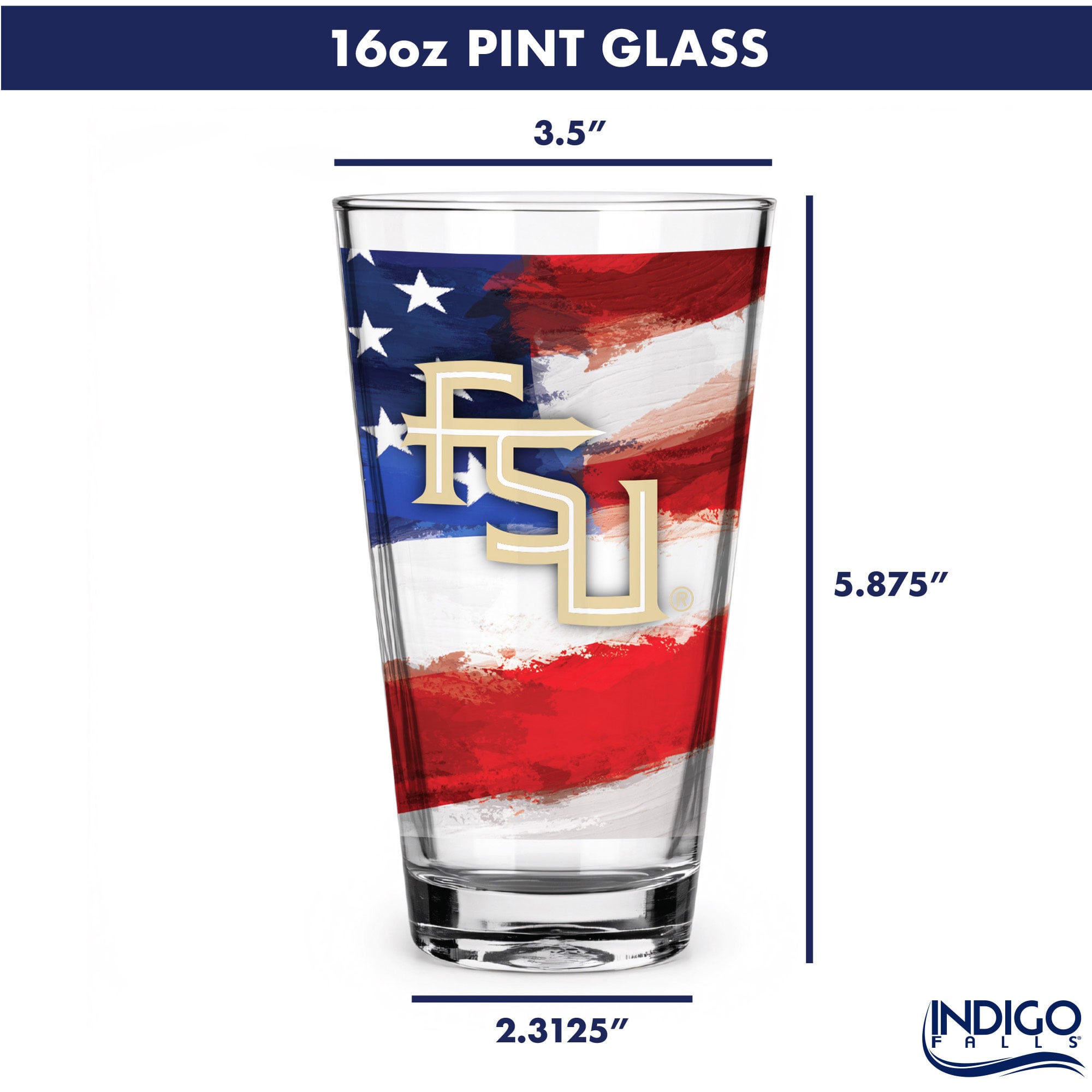 Ensemble de deux verres à bière Americana de 473 ml (16 oz) aux couleurs des Seminoles de l'État de Floride