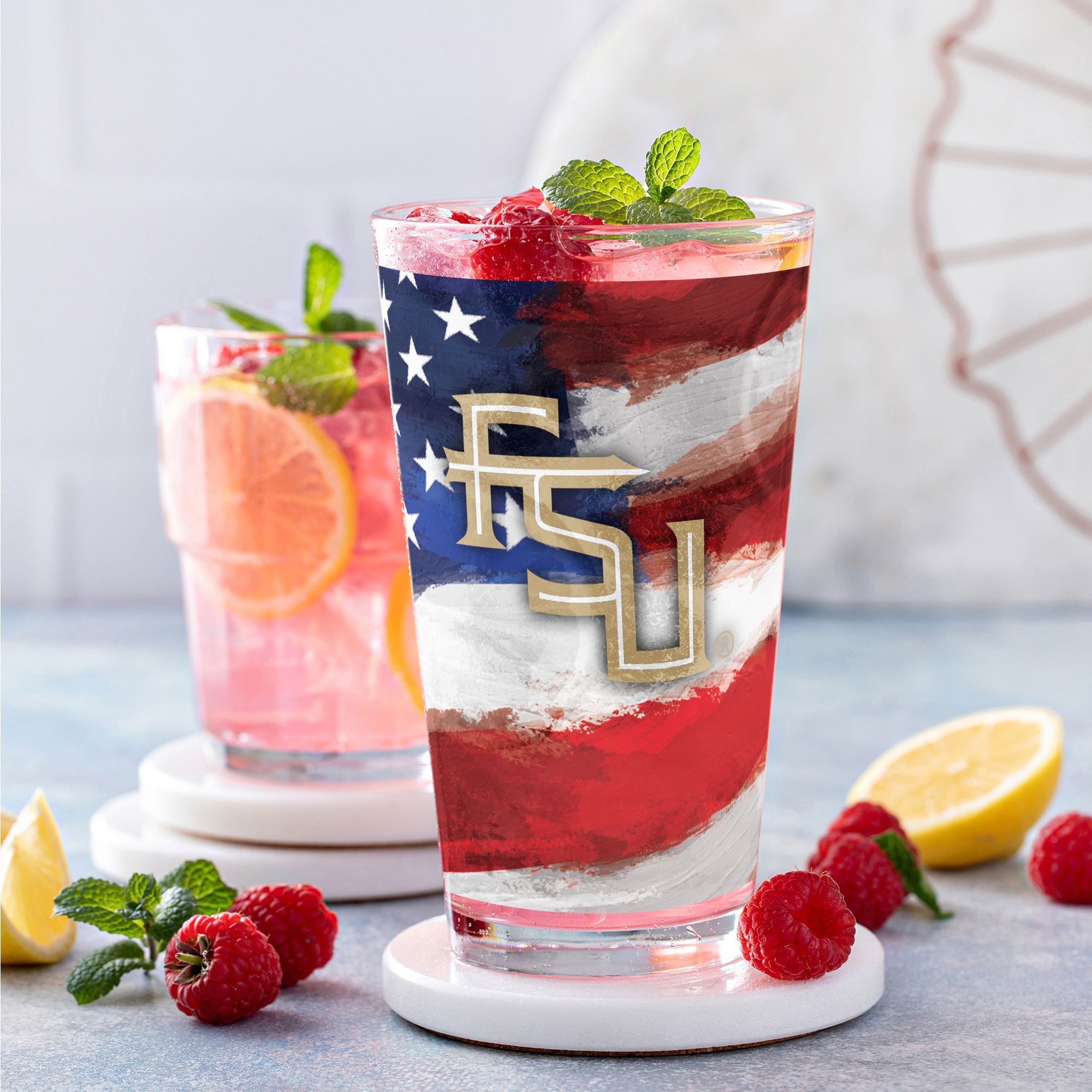 Ensemble de deux verres à bière Americana de 473 ml (16 oz) aux couleurs des Seminoles de l'État de Floride