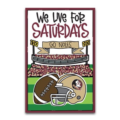 Drapeau de jardin Florida State Seminoles « We Live For Saturdays » (30 x 45 cm)