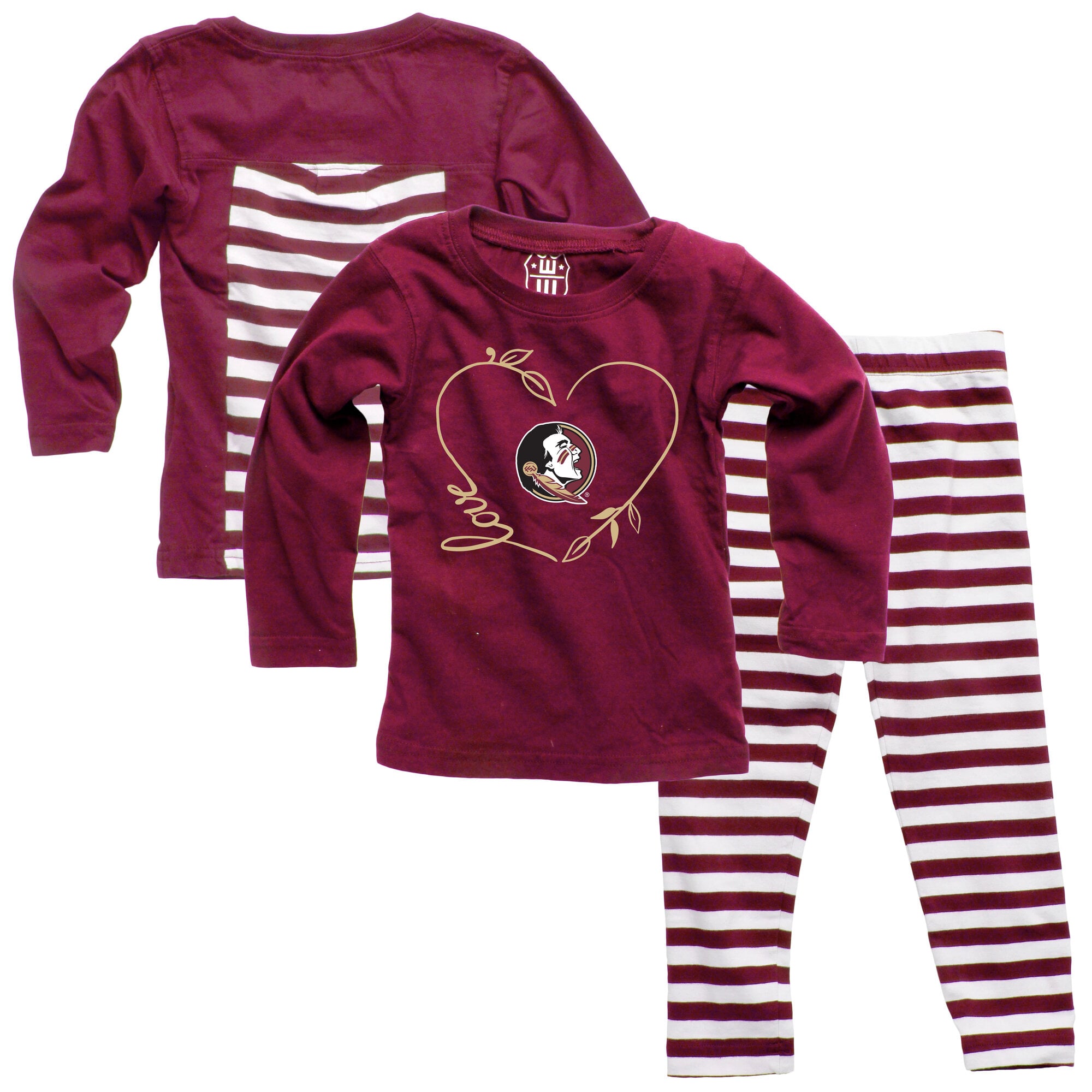 Girls Infant Wes & Willy Garnet Florida State Seminoles Long Sleeve Top and Pant Set