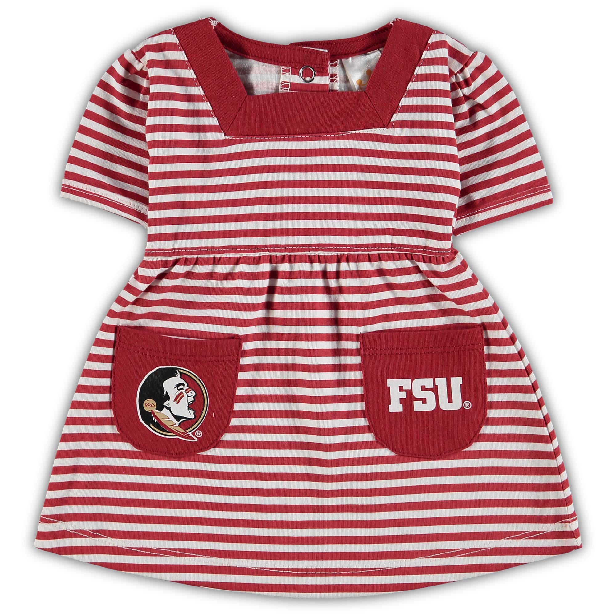 Robe rayée à col carré Little King Grenat Florida State Seminoles pour petites filles