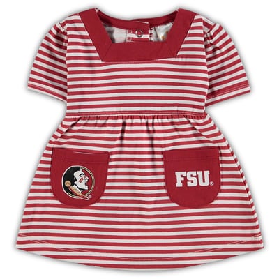 Florida State Seminoles Little King Girls Toddler Square Neck Striped Dress - Garnet