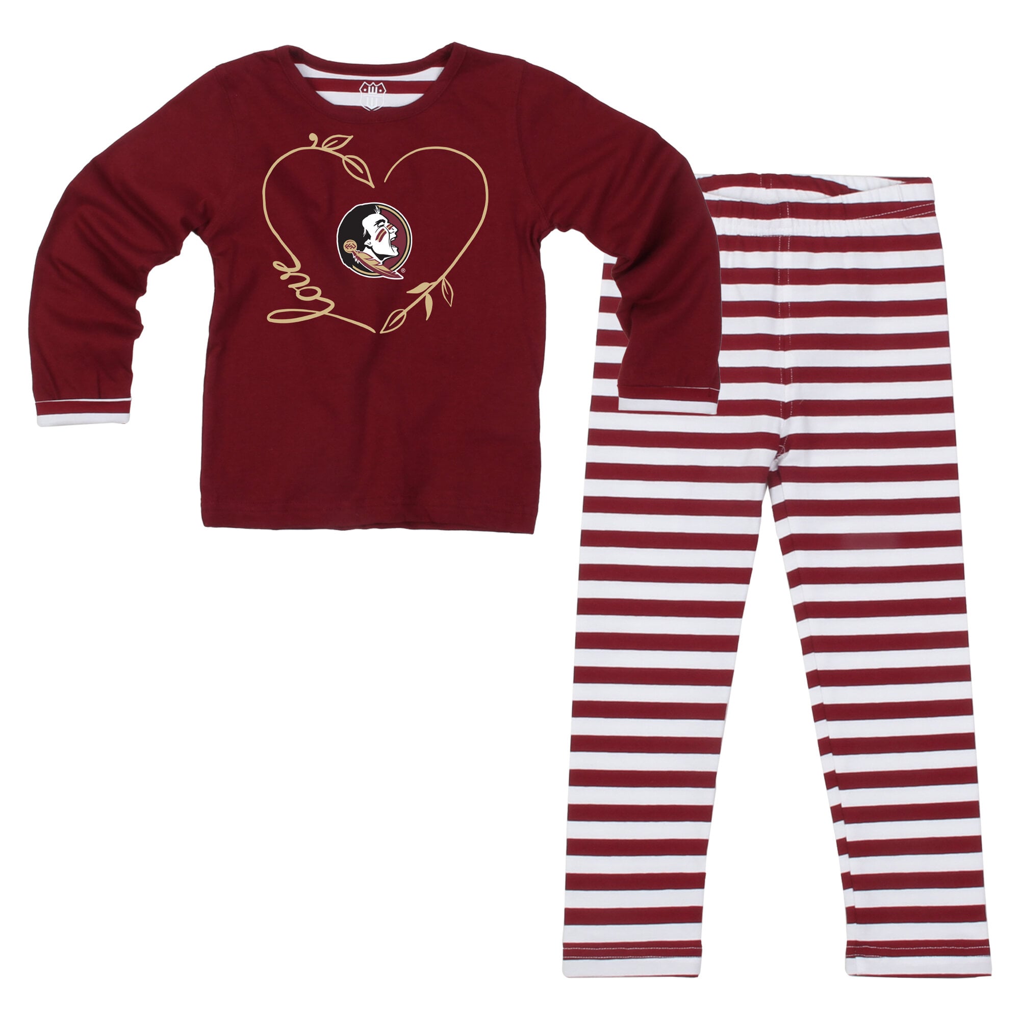 Ensemble 2 pièces pour petites filles Wes & Willy Garnet Florida State Seminoles : haut à manches longues et pantalon