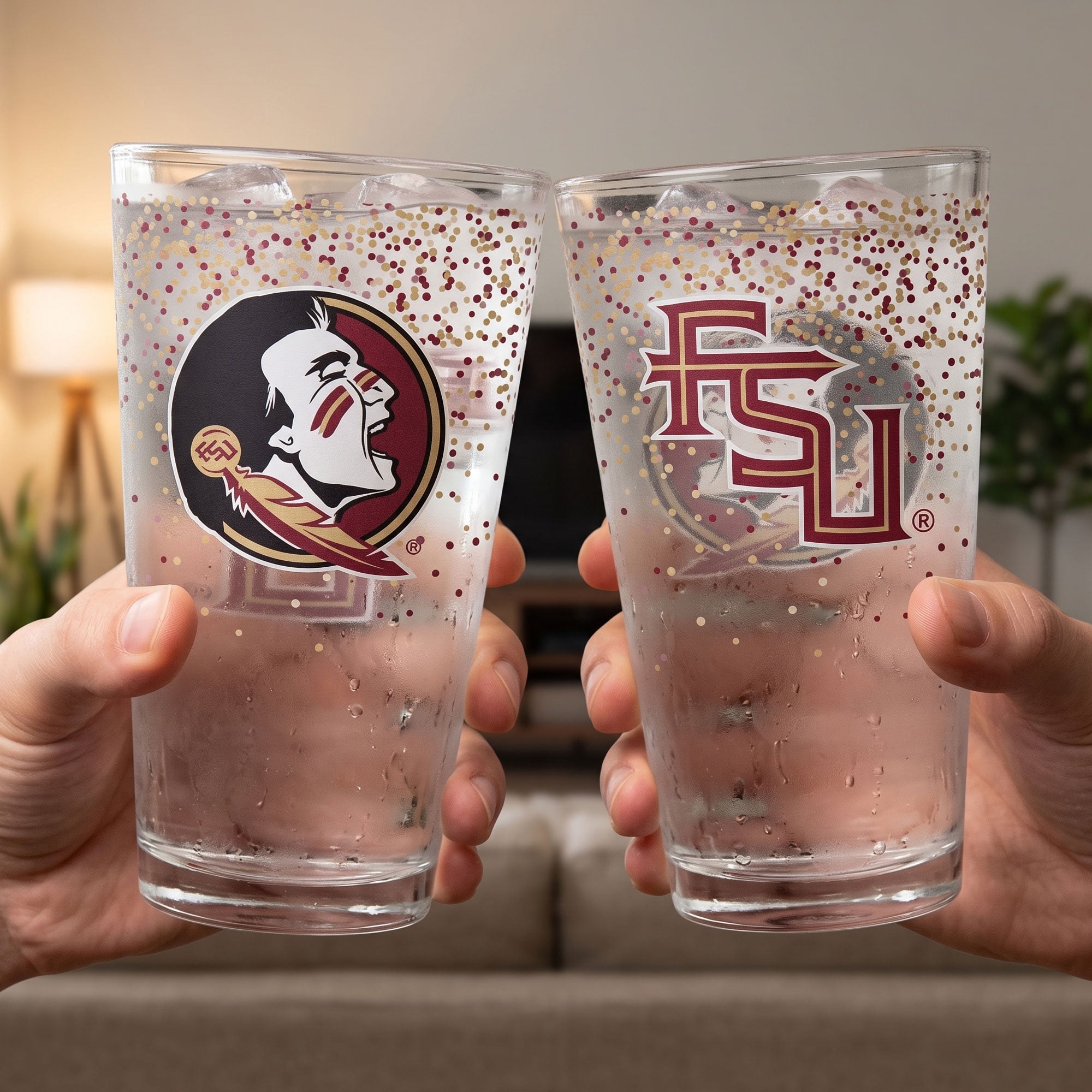 Indigo Falls Florida State Seminoles Confetti Pints ​​- Lot de 2