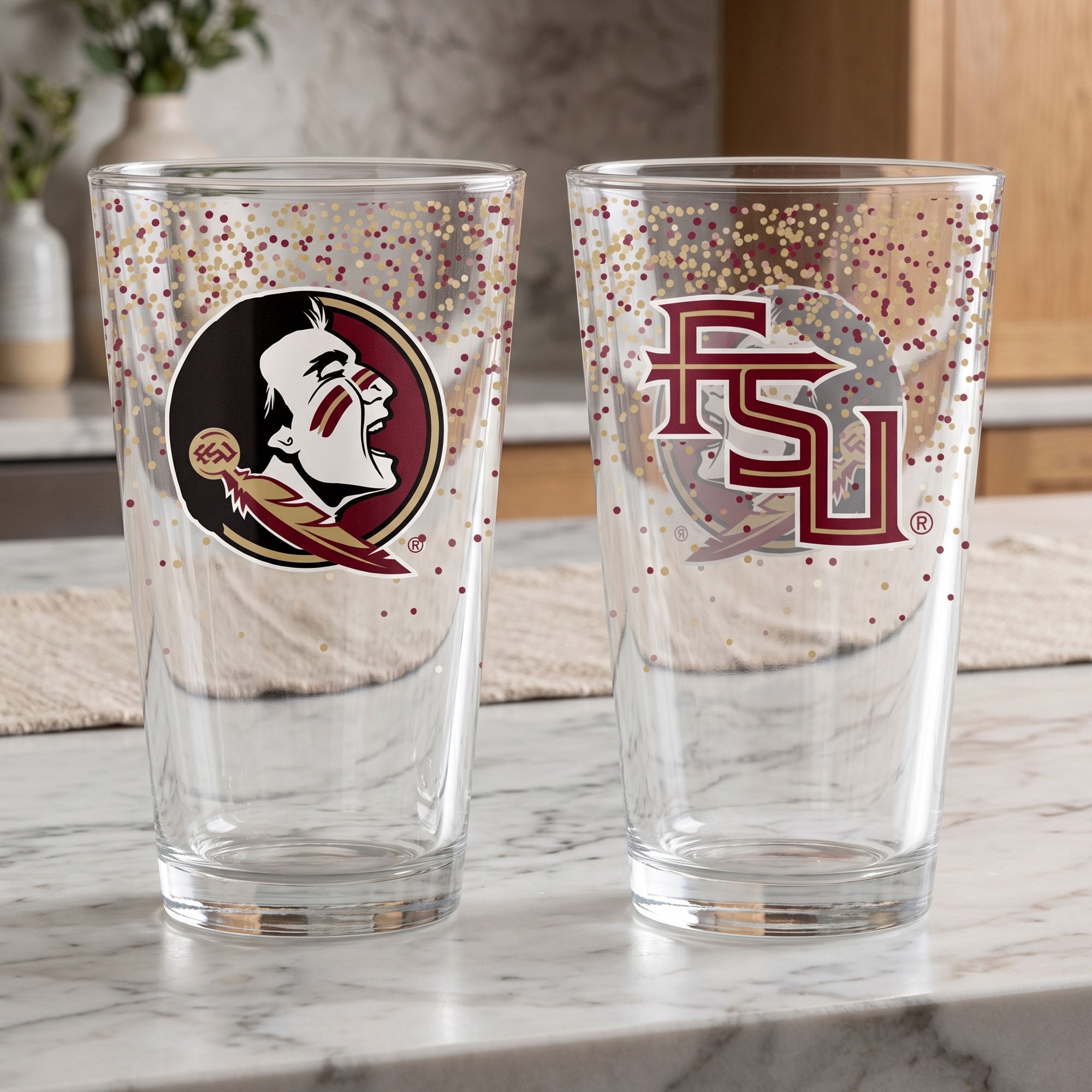 Indigo Falls Florida State Seminoles Confetti Pints ​​- Lot de 2