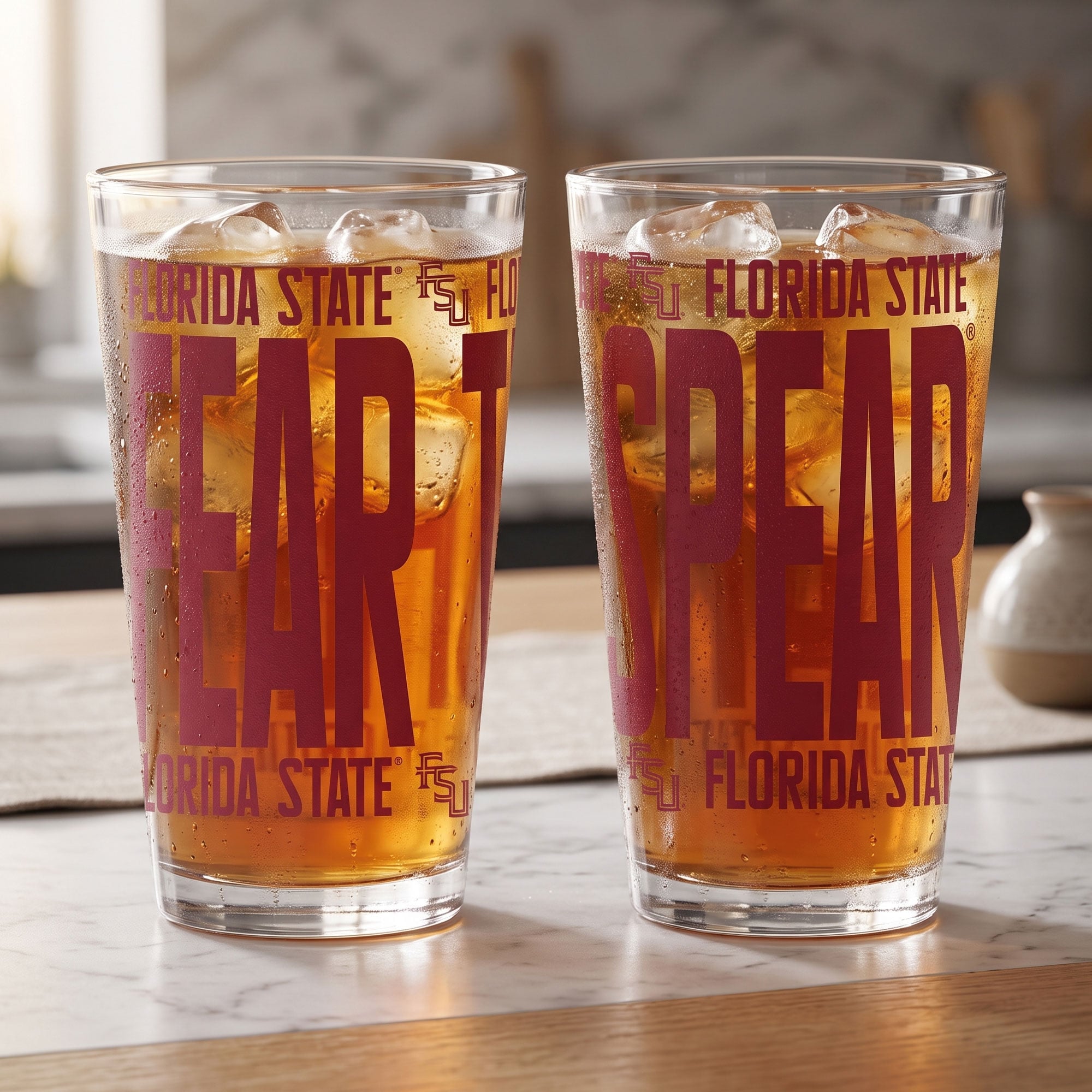 Ensemble de 2 verres à bière surélevés Indigo Falls Florida State Seminoles