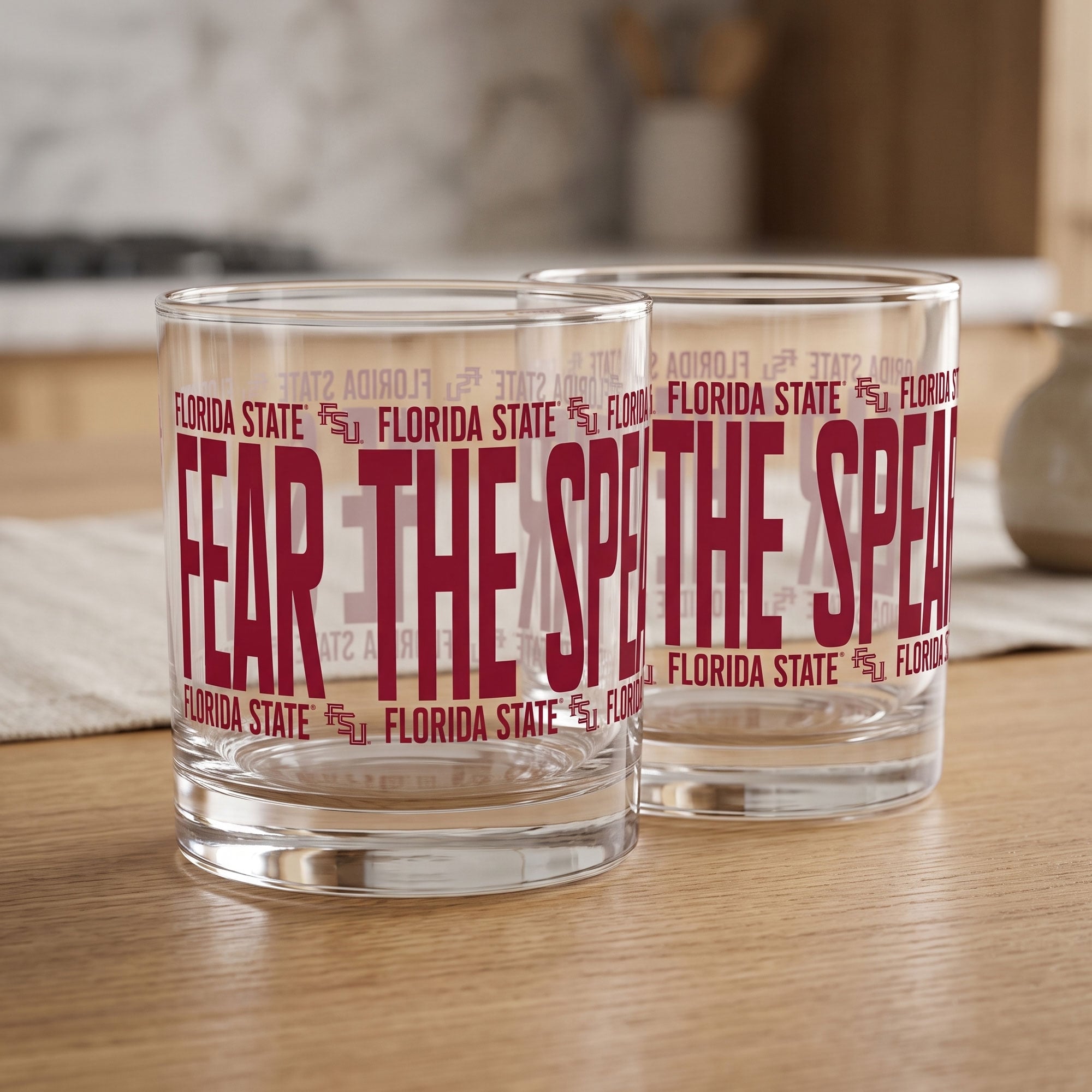 Verres à whisky surélevés Indigo Falls Florida State Seminoles - Lot de 2