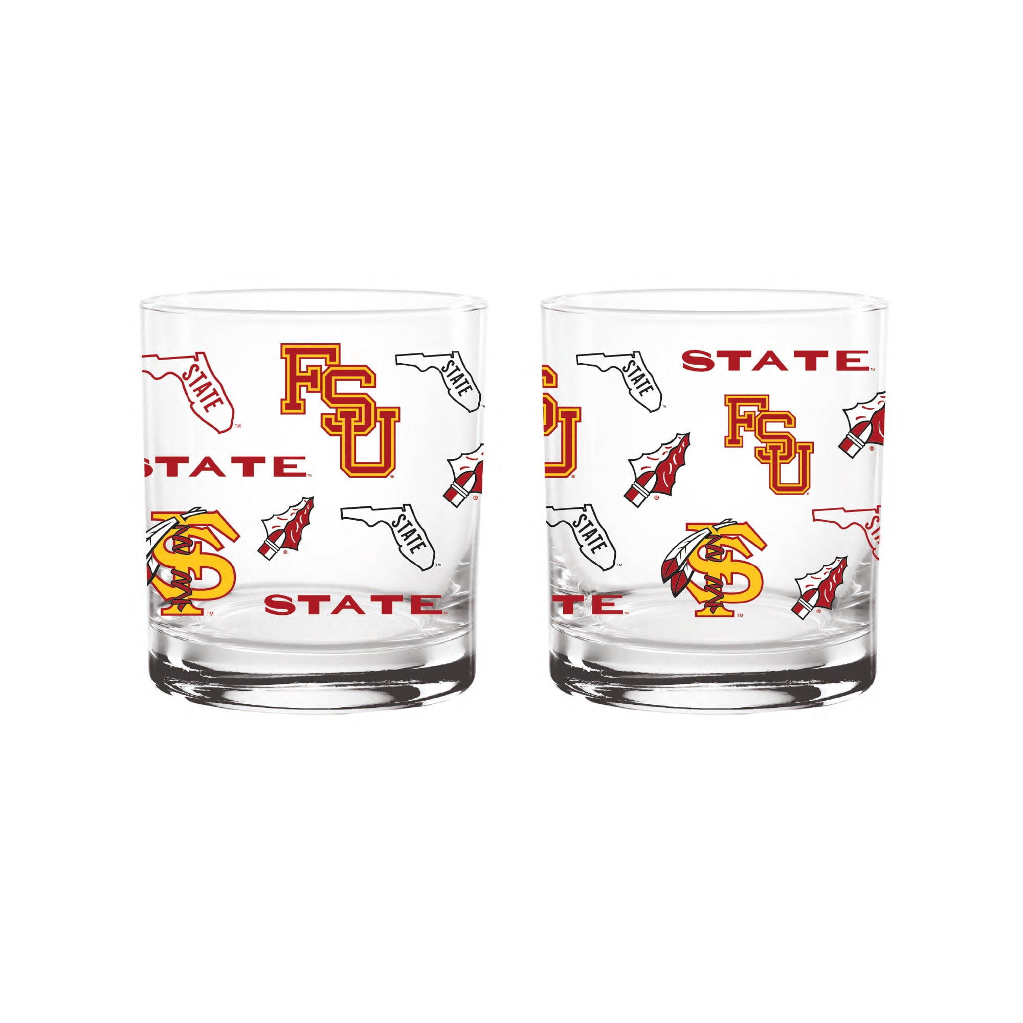 Verres à whisky vintage Indigo Falls Florida State Seminoles Medley - Lot de 2