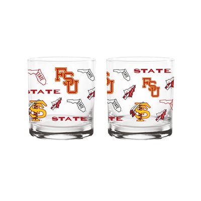 Indigo Falls Florida State Seminoles Medley Vintage Rocks Glass - Set of 2
