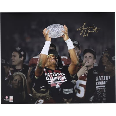Jameis Winston Florida State Seminoles Autographed Fanatics Authentic 16" x 20" Holding BCS Trophy Spotlight Photograph