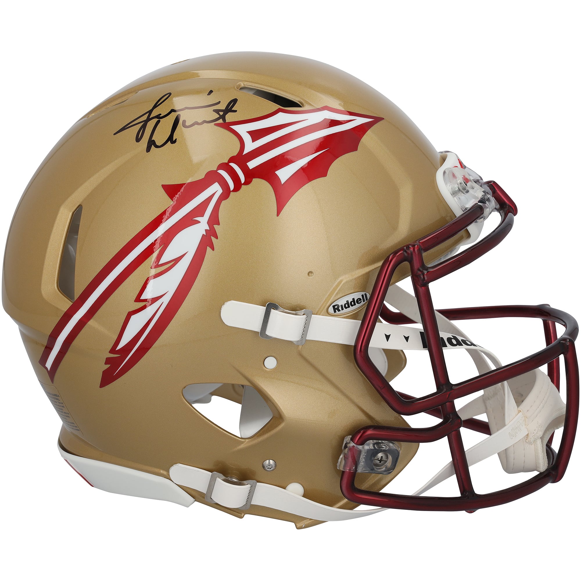 Casque Riddell Speed ​​Authentic 2022 Gold signé par Jameis Winston, joueur des Florida State Seminoles