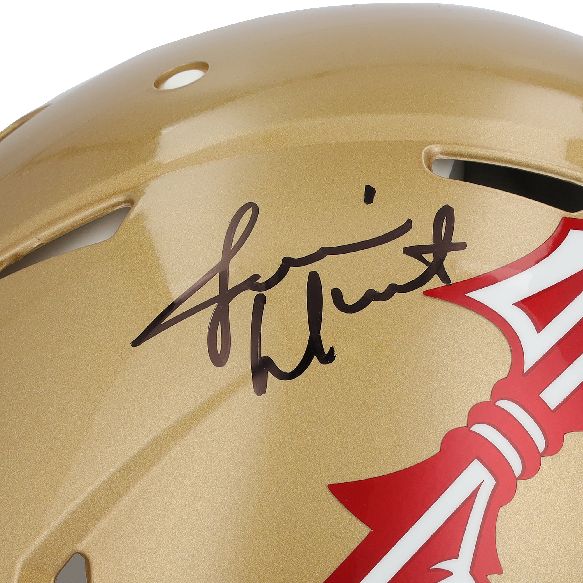 Casque Riddell Speed ​​Authentic 2022 Gold signé par Jameis Winston, joueur des Florida State Seminoles