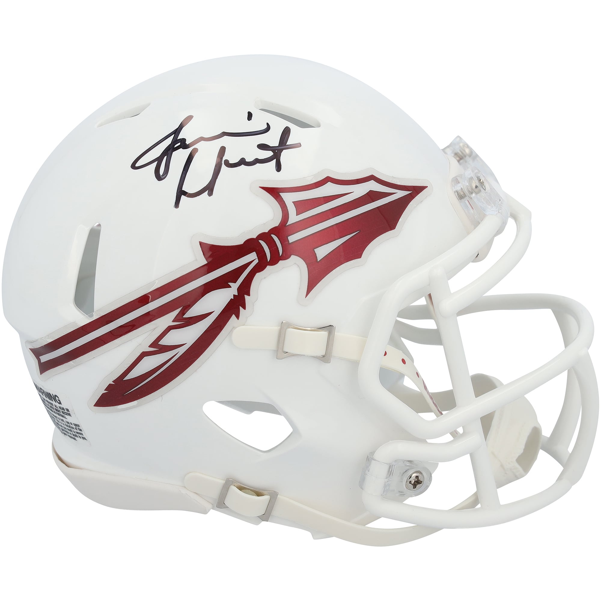 Mini-casque Riddell White Speed ​​autographié par Jameis Winston des Florida State Seminoles
