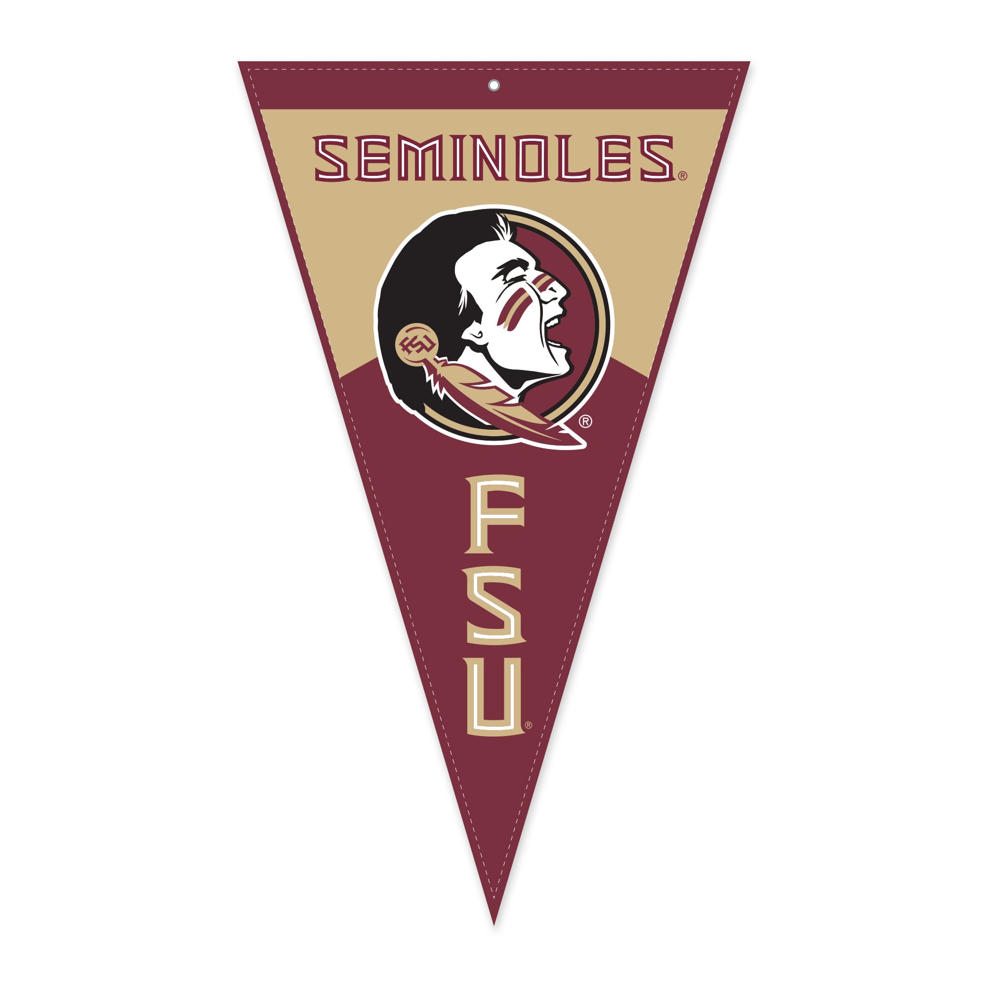 Serviette de golf Jardine Florida State Seminoles en forme de fanion, 40,6 x 68,6 cm, avec pince magnétique