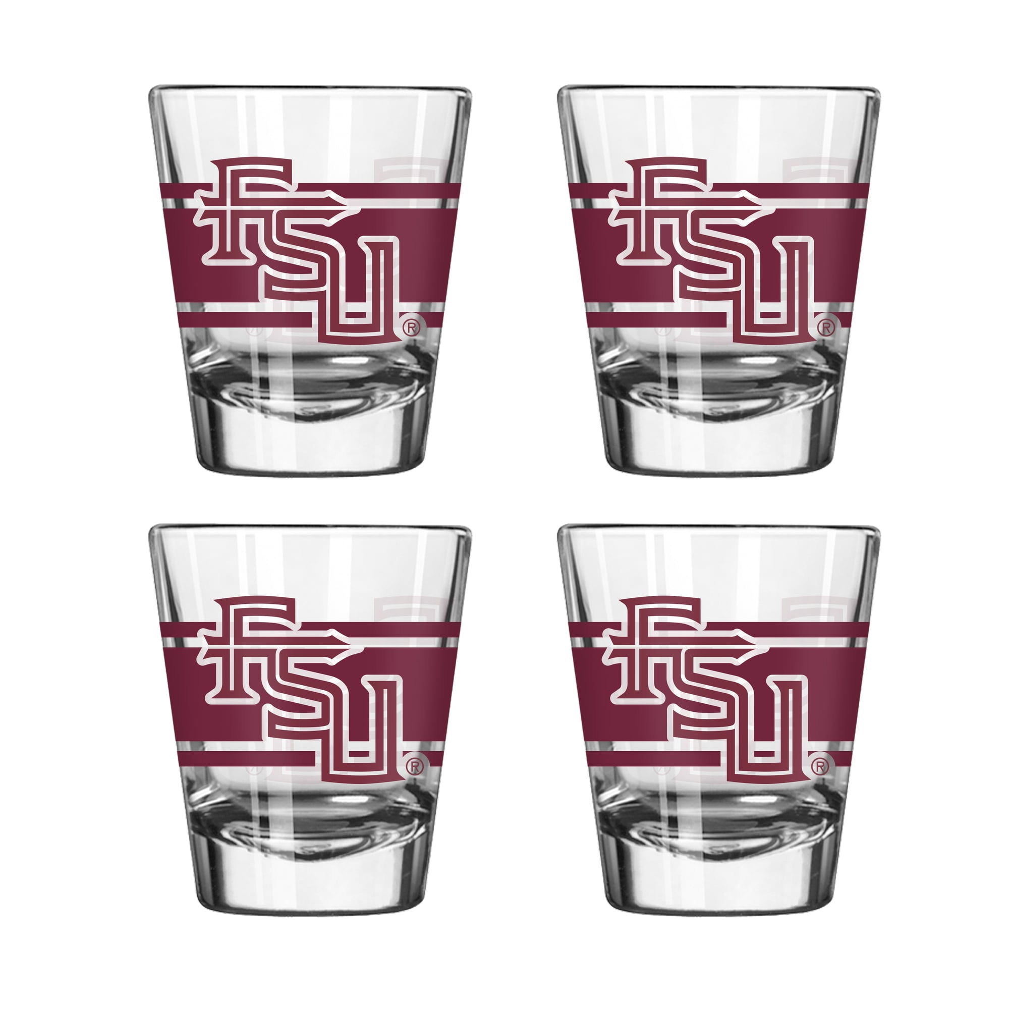 Ensemble de quatre verres à shot rayés Logo Brands Florida State Seminoles