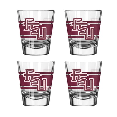 Florida State Seminoles Logo Brands Four-Piece Stripe Shot Glass Set