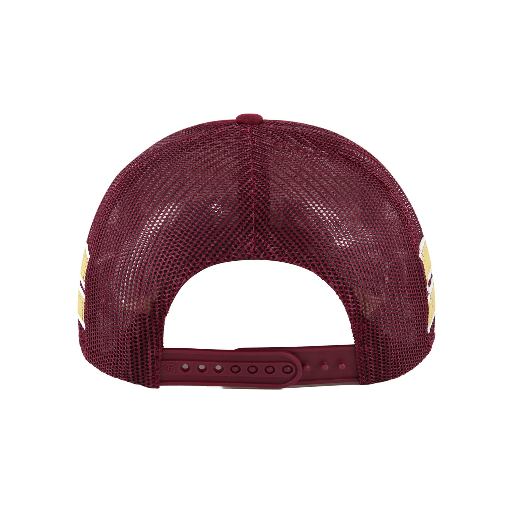 Casquette trucker ajustable pour homme, modèle '47 Grenat Florida State Seminoles, avec bande latérale