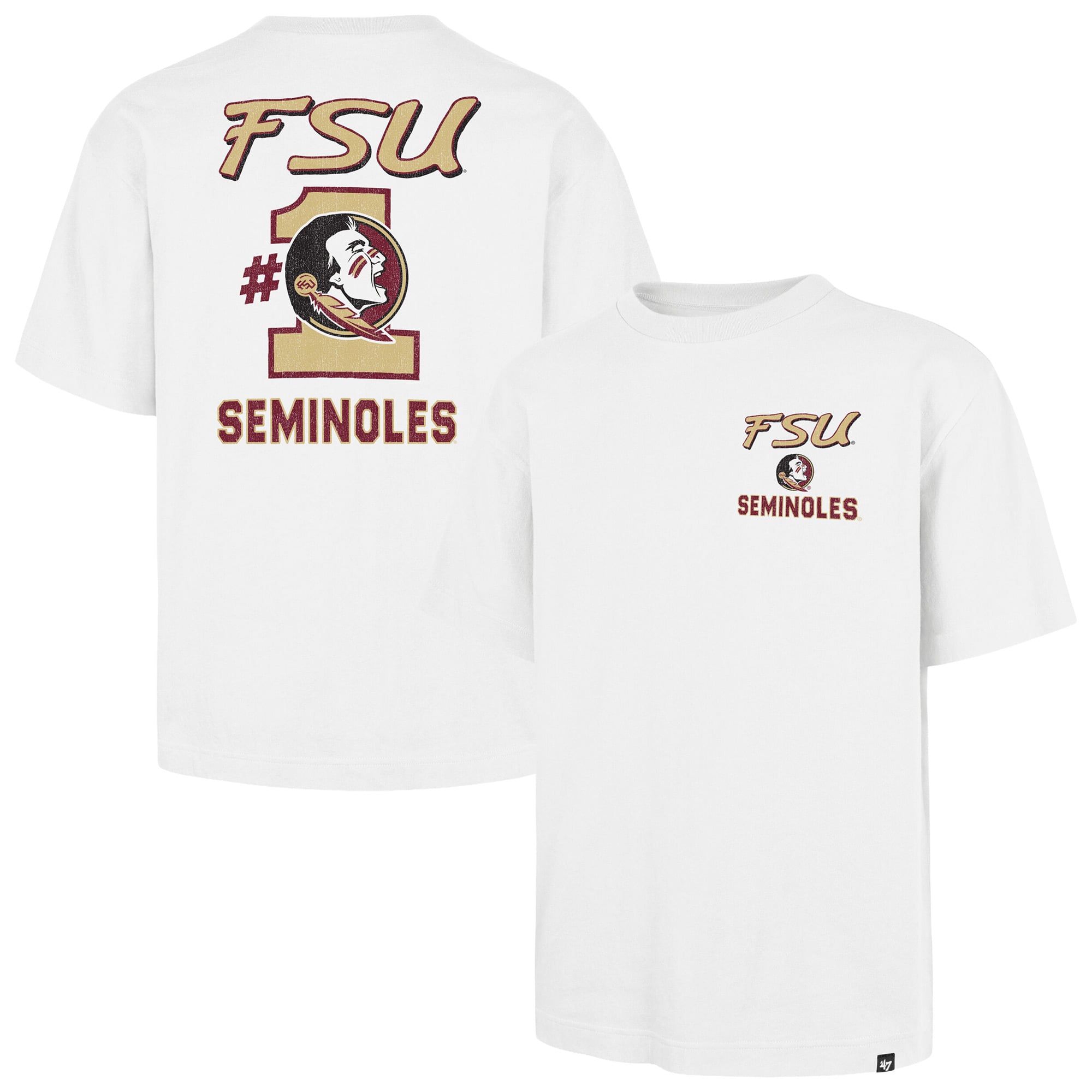 Men's '47 White Florida State Seminoles #1 Mascot Foundation T-Shirt