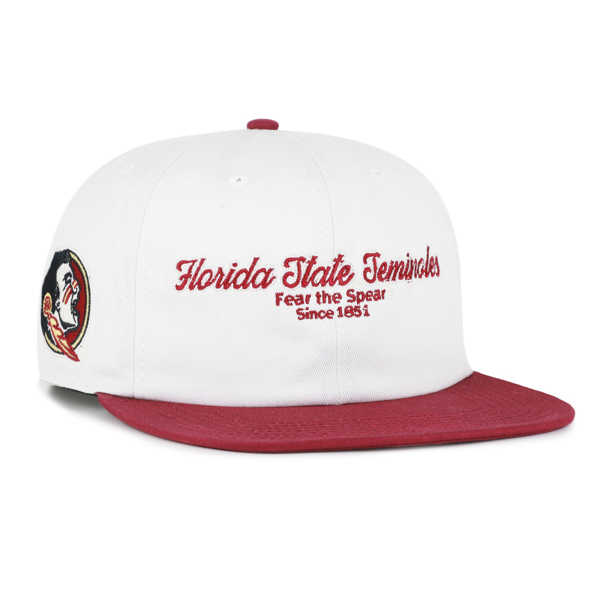 Men's '47 White/Garnet Florida State Seminoles Script Stack Relaxed Captain Adjustable Hat