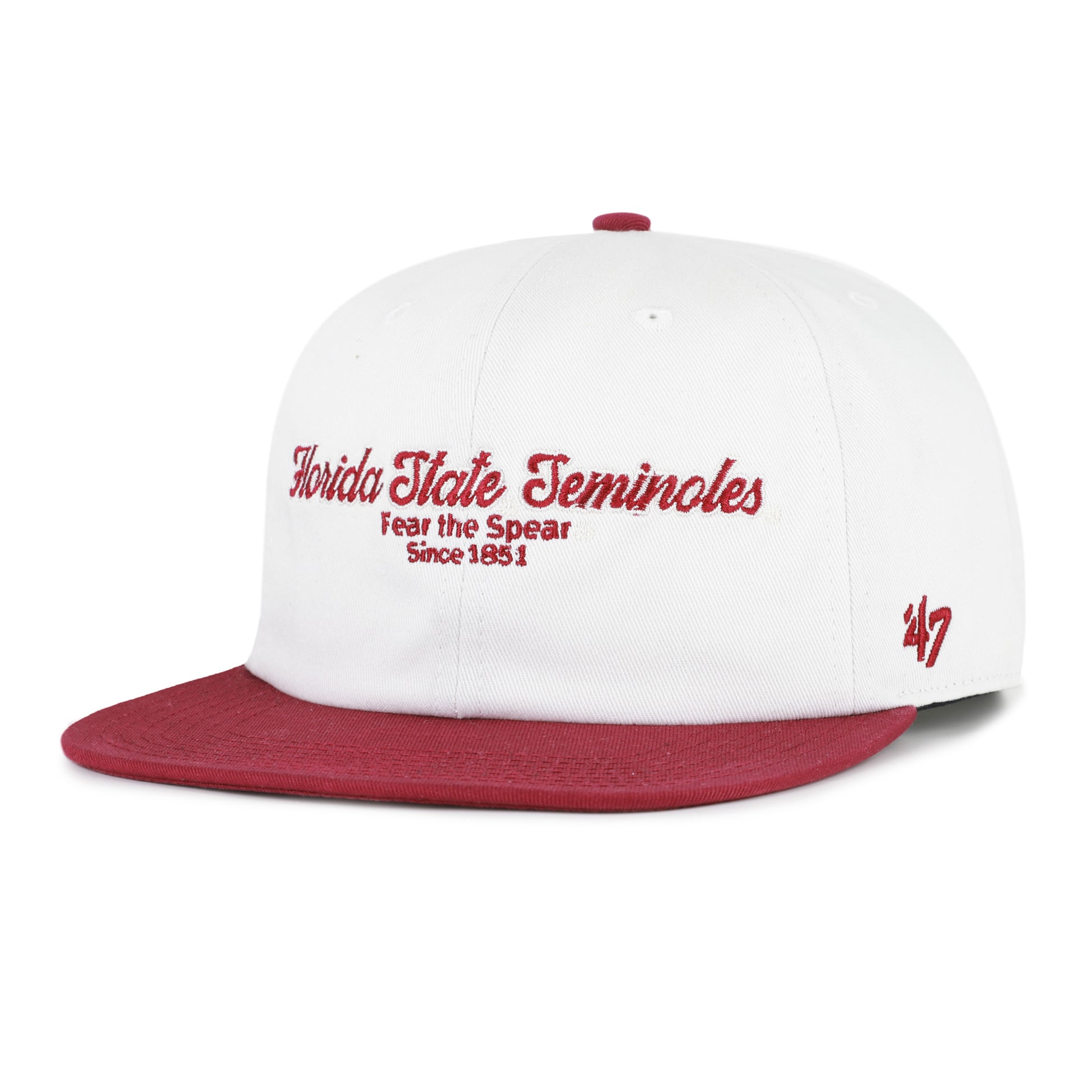Men's '47 White/Garnet Florida State Seminoles Script Stack Relaxed Captain Adjustable Hat