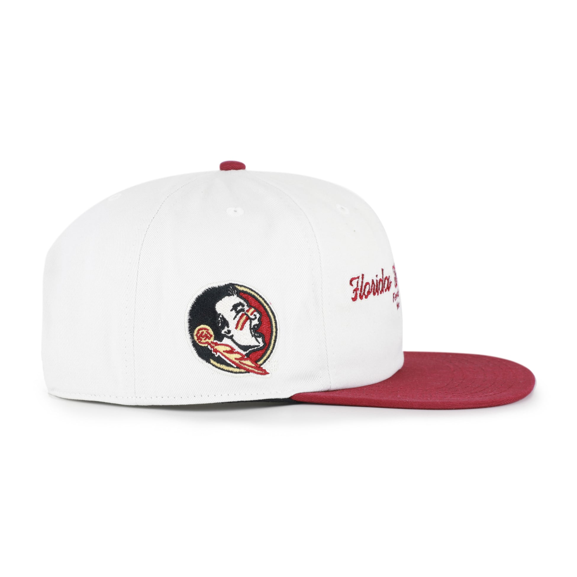 Men's '47 White/Garnet Florida State Seminoles Script Stack Relaxed Captain Adjustable Hat