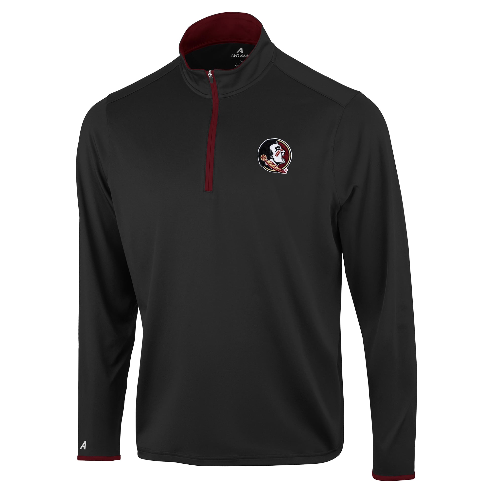 Pull à col zippé Antigua noir pour homme, Florida State Seminoles, couleur Brink Color Pop