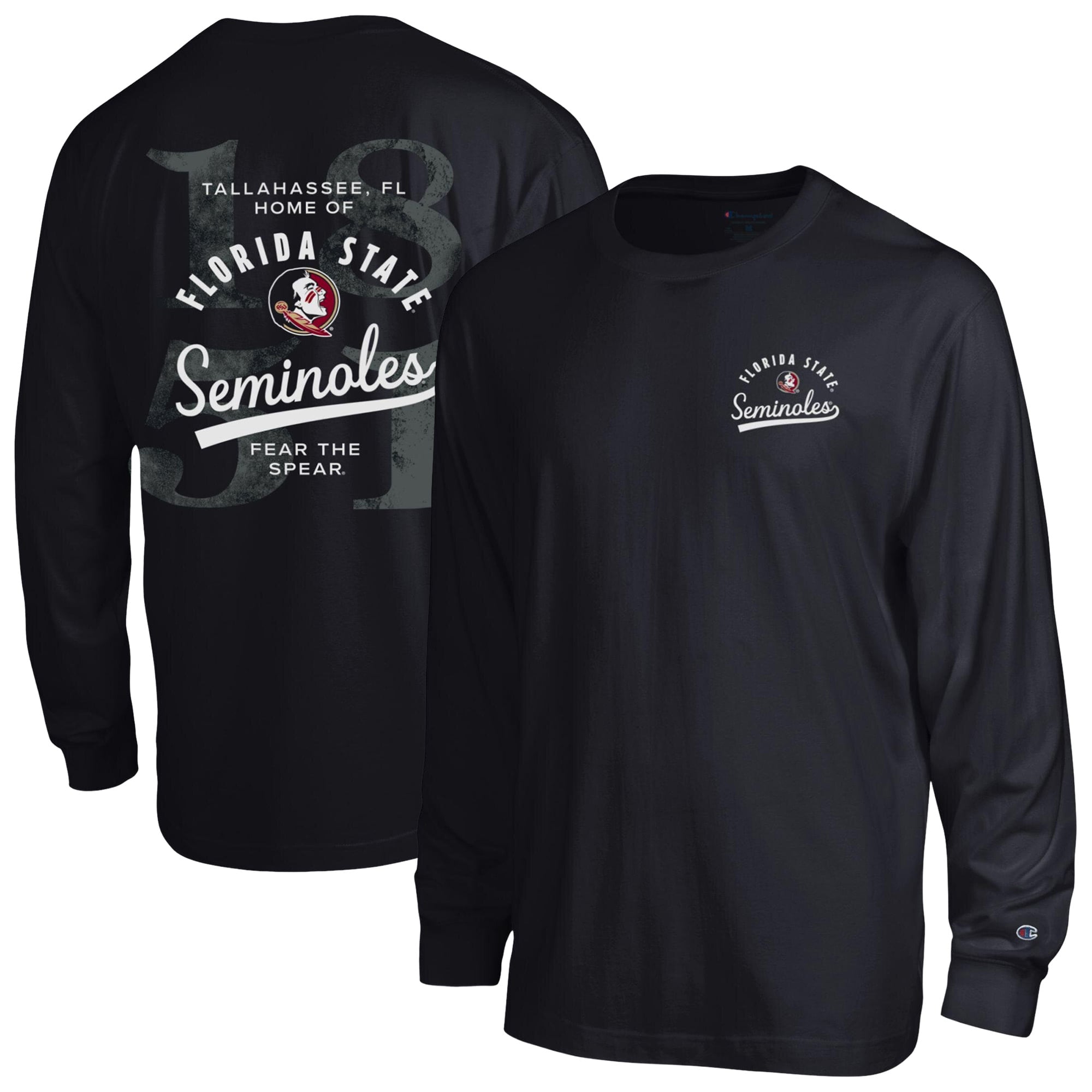 Men's Champion Black Florida State Seminoles Laminated All-Star Long Sleeve T-Shirt
