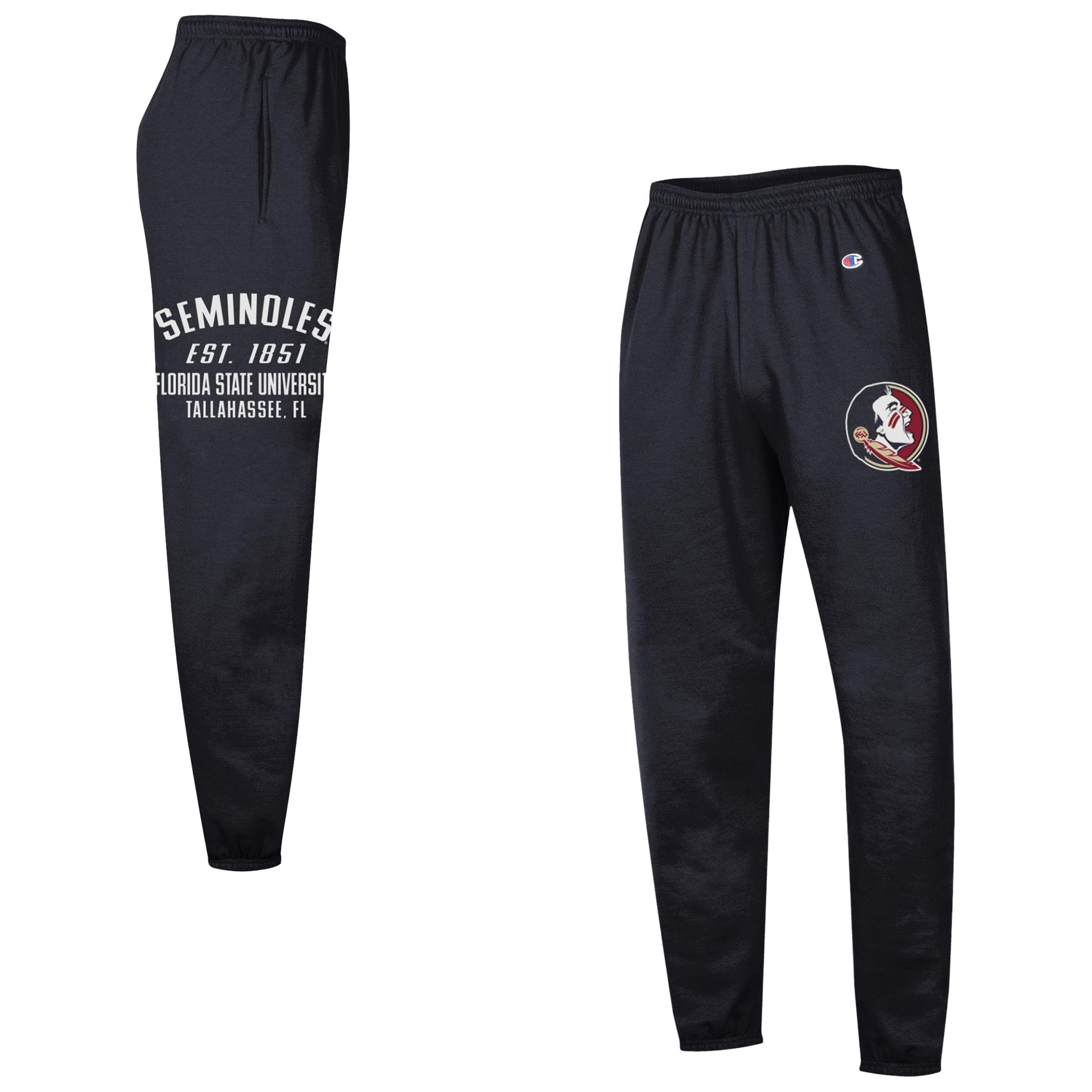 Men's Champion  Black Florida State Seminoles Powerblend Banded Fleece Sweatpants