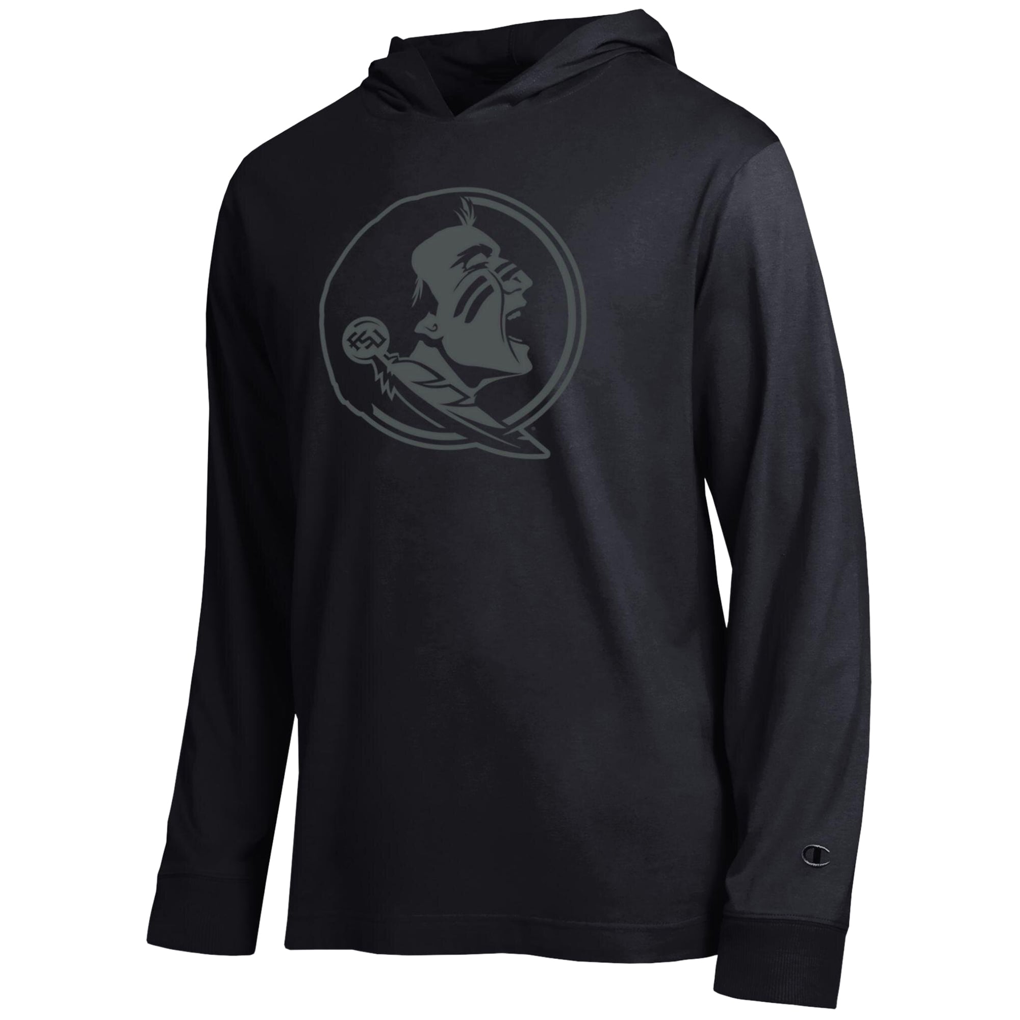 Men's Champion  Black Florida State Seminoles Tonal All-Star Long Sleeve Hooded T-Shirt