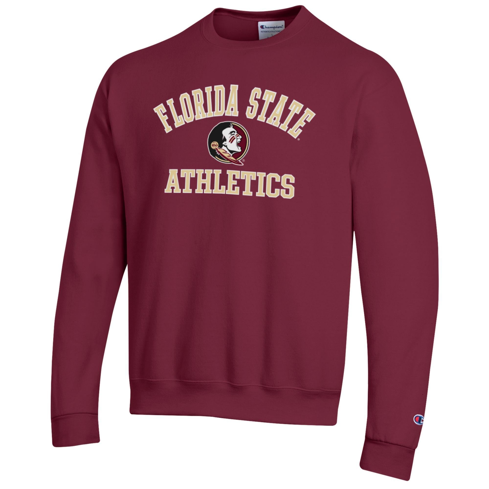 Men's Champion Garnet Florida State Seminoles Athletics Logo Pullover Sweatshirt